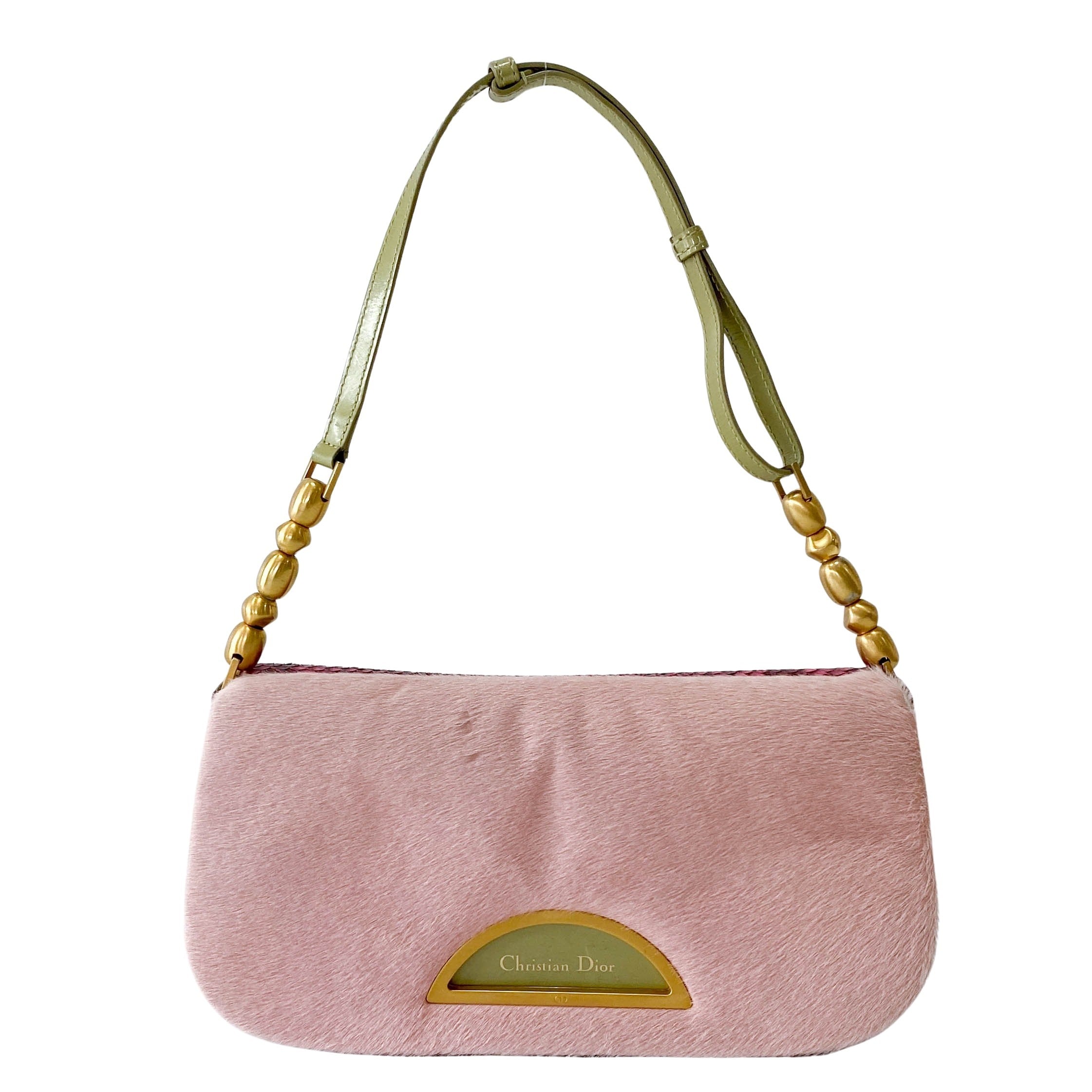 Malice Pearl Pink Pony Hair Shoulder Bag
