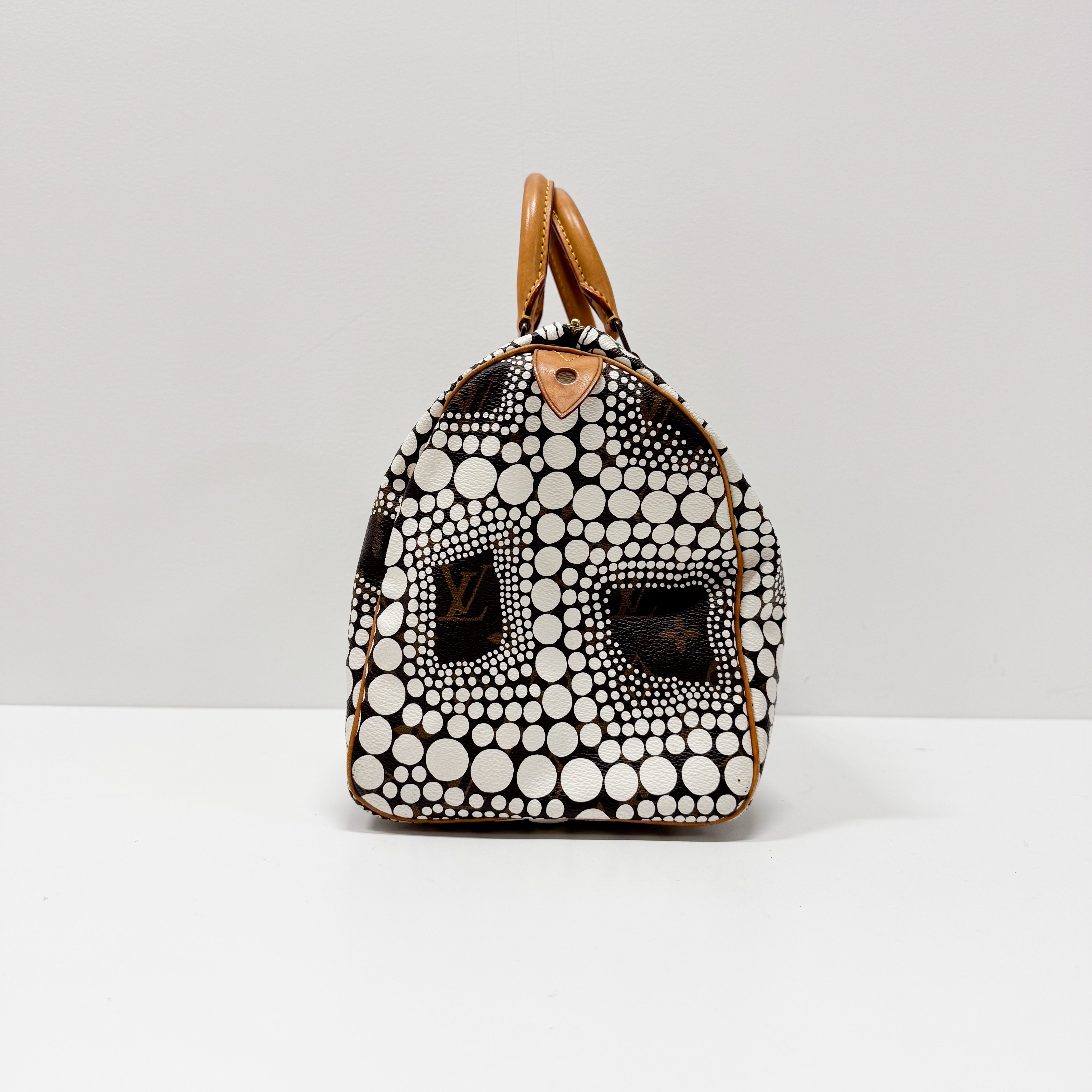 Speedy Monogram x Yayoi Kusama Painted Dots Canvas Handbag