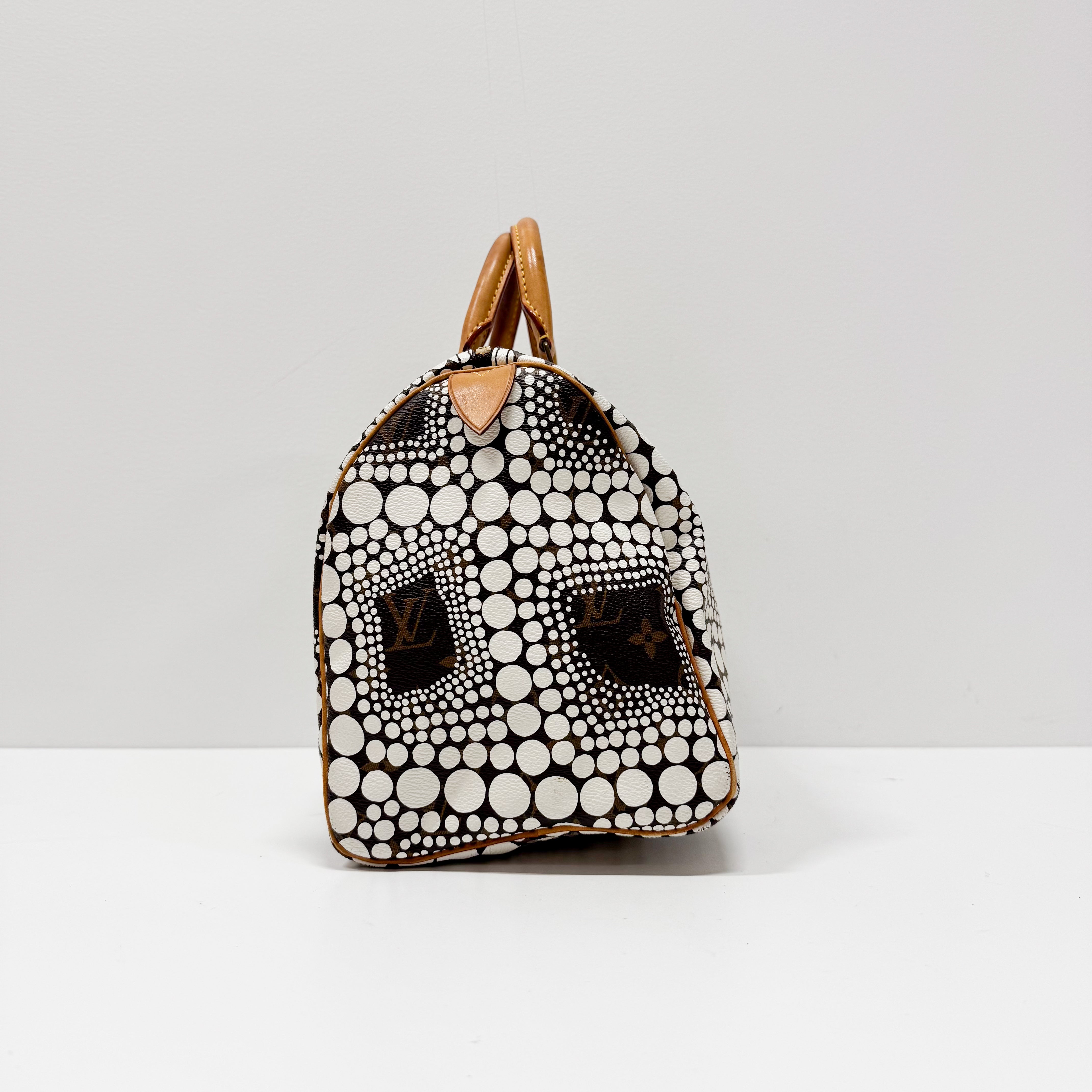Speedy Monogram x Yayoi Kusama Painted Dots Canvas Handbag