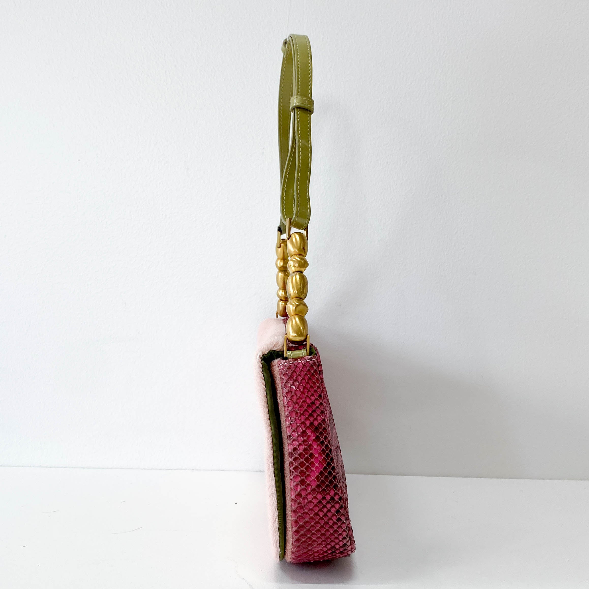 Malice Pearl Pink Pony Hair Shoulder Bag