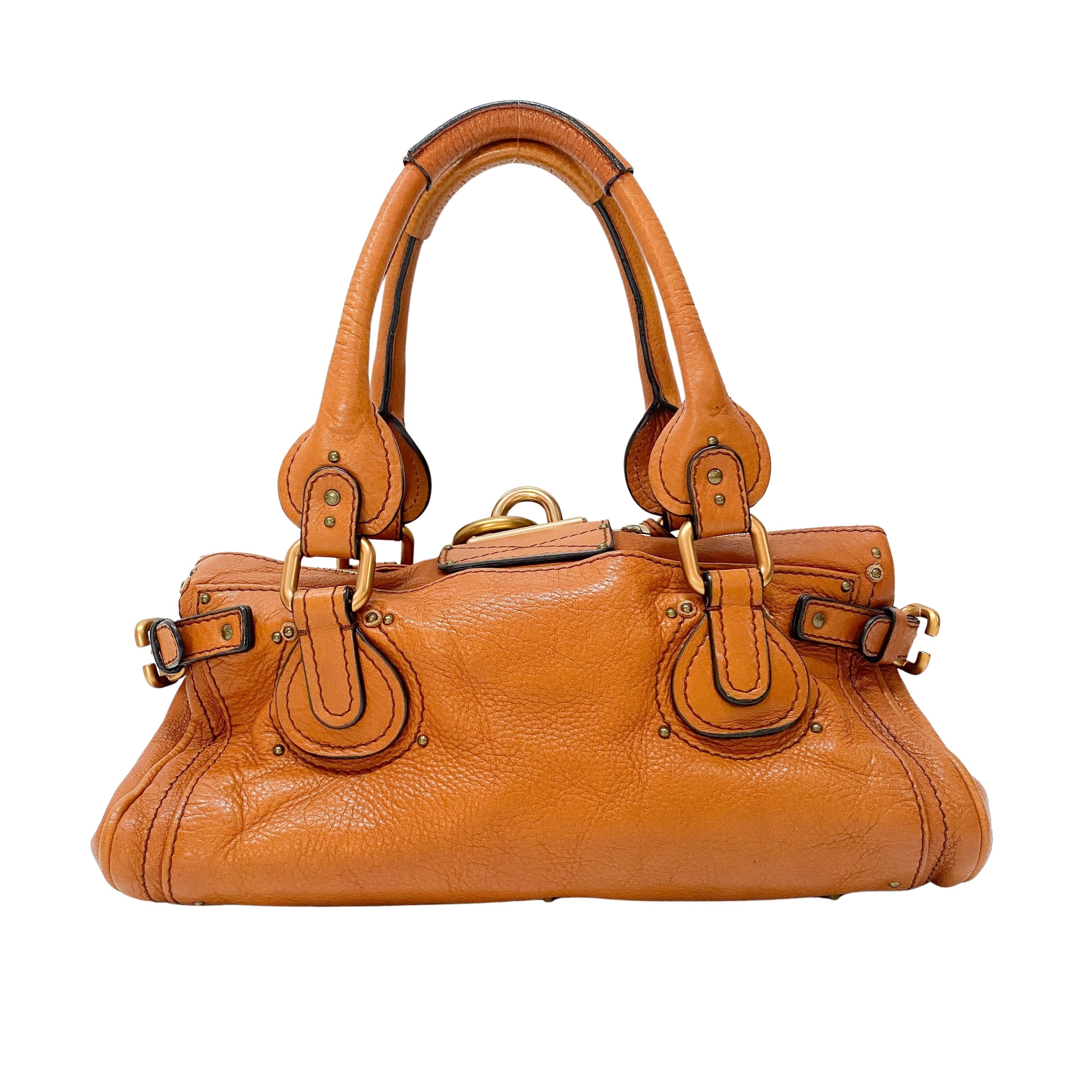 Pumpkin Orange Leather Paddington