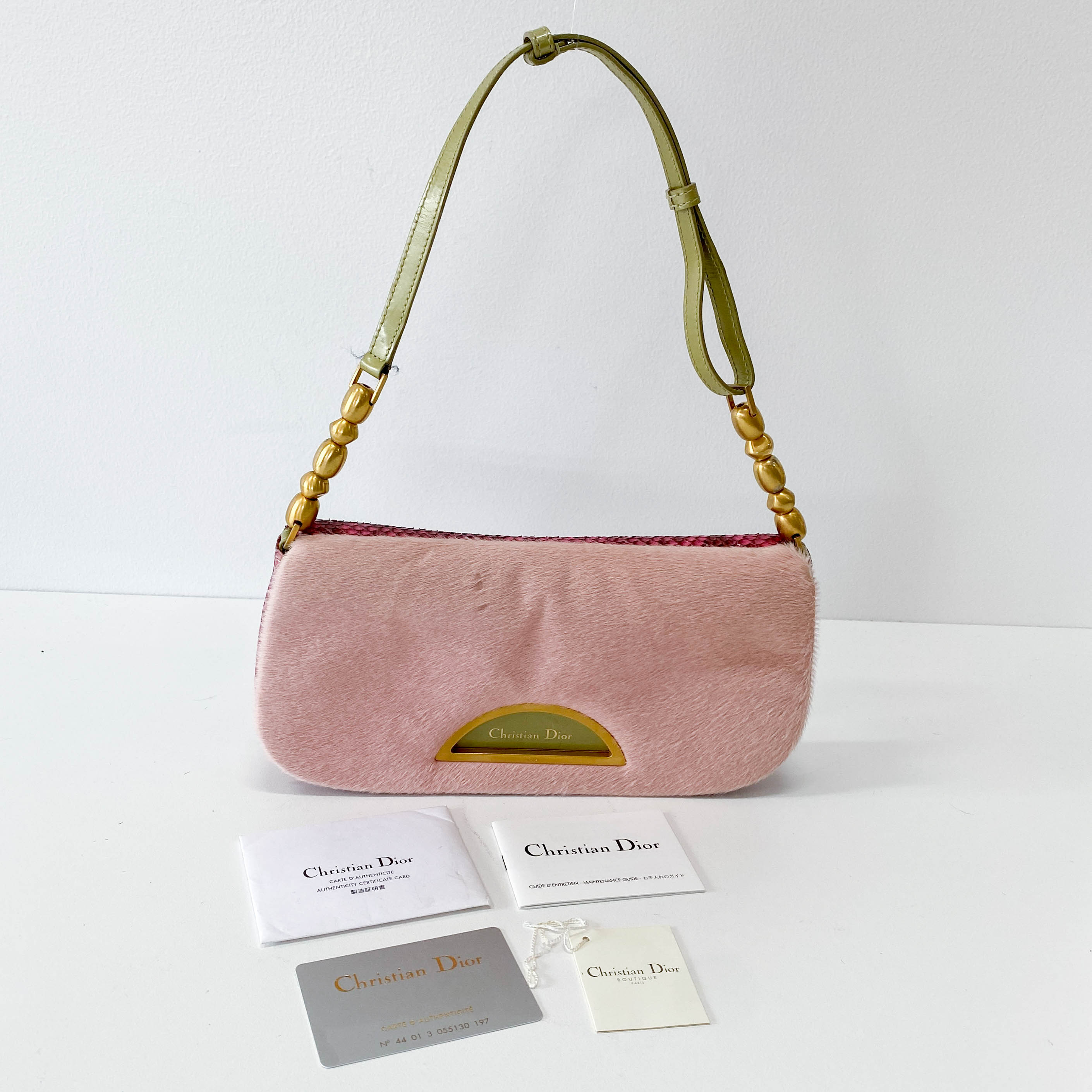 Malice Pearl Pink Pony Hair Shoulder Bag