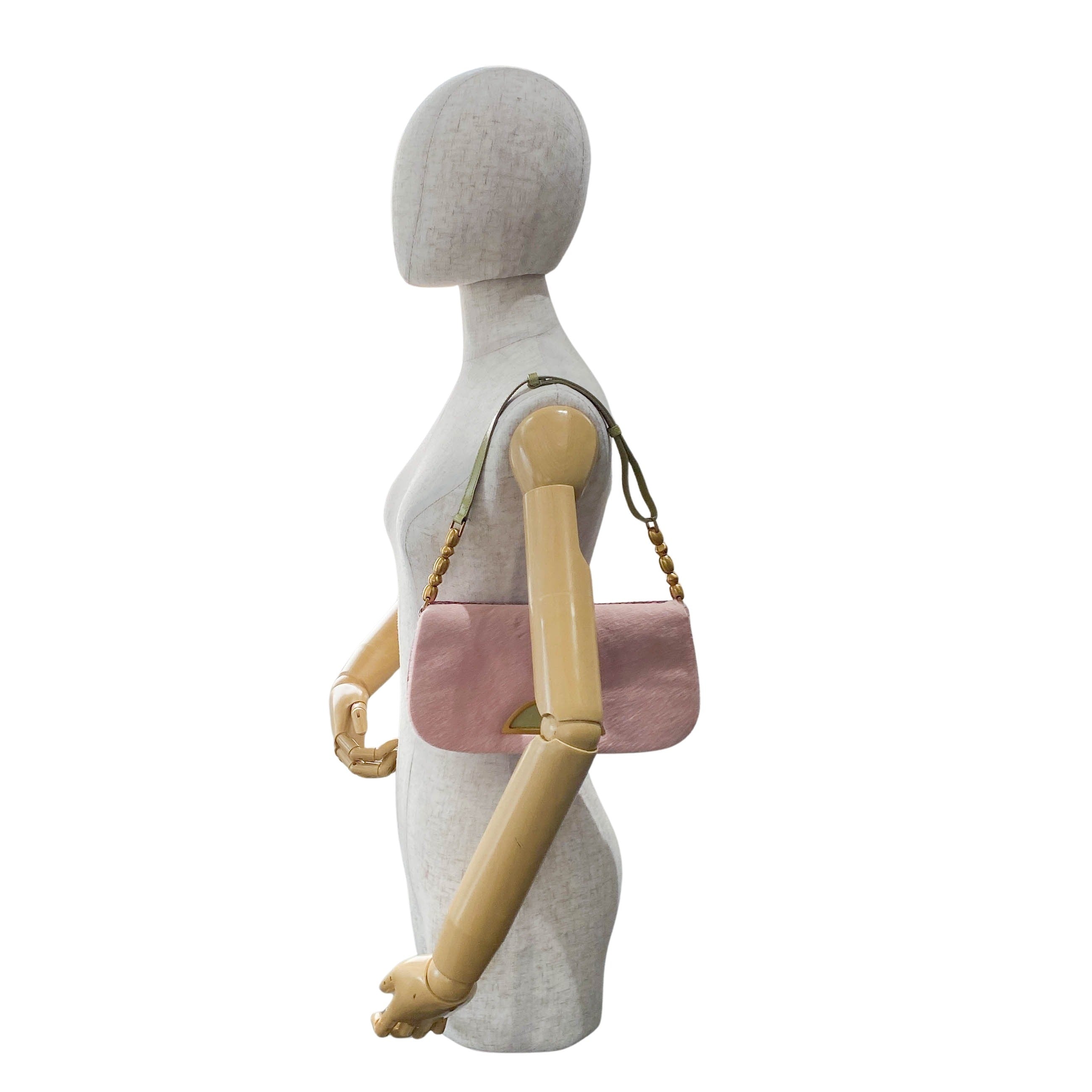 Malice Pearl Pink Pony Hair Shoulder Bag
