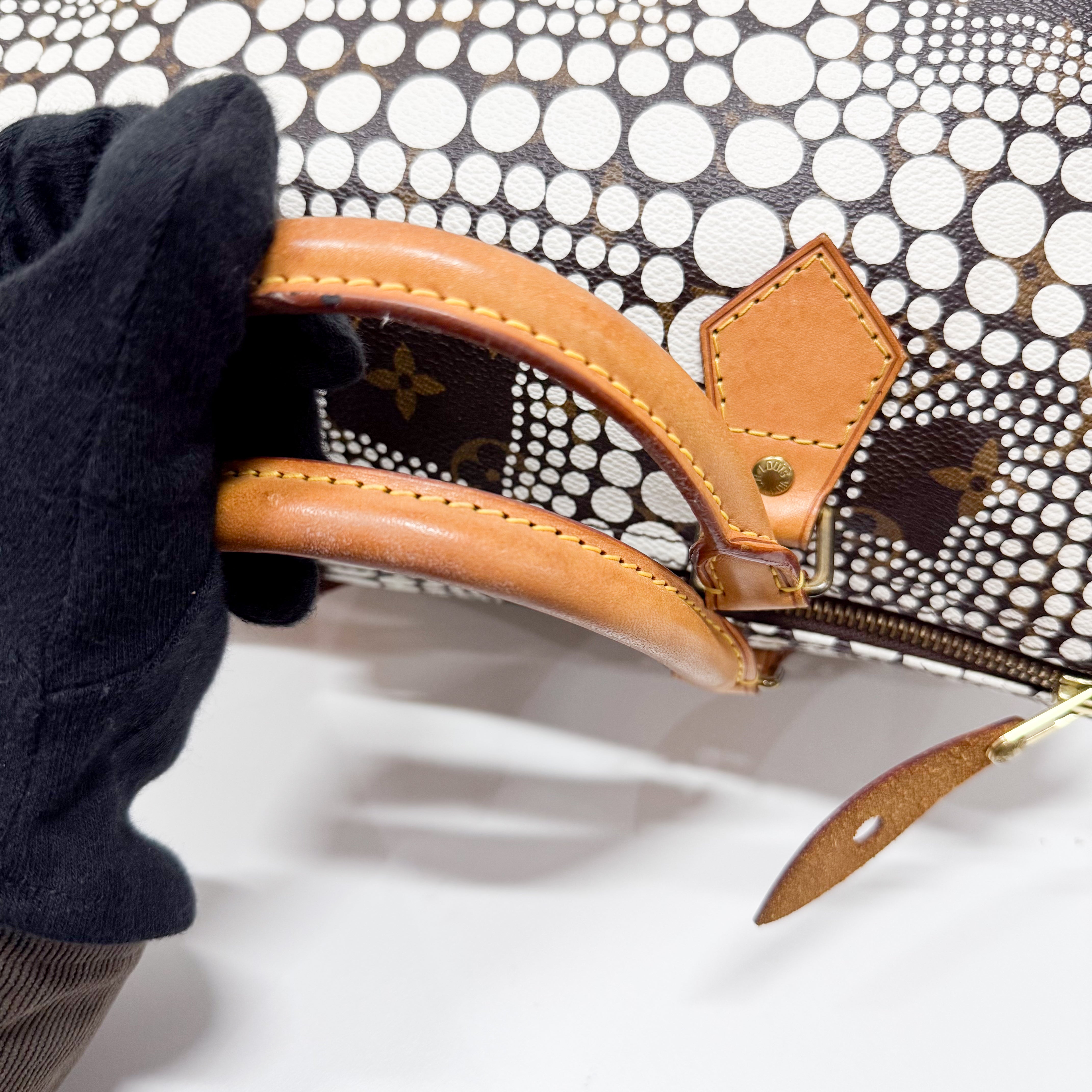 Speedy Monogram x Yayoi Kusama Painted Dots Canvas Handbag