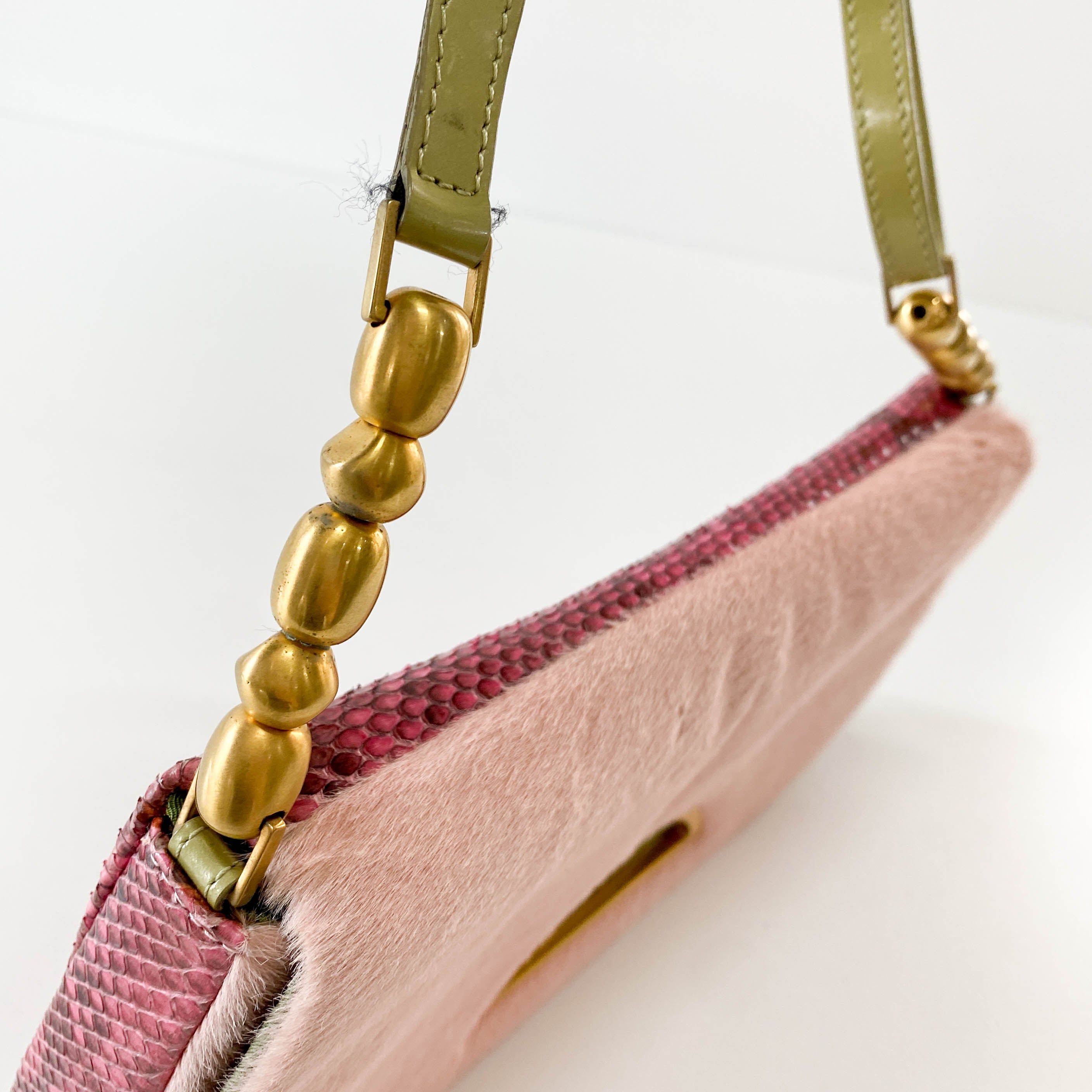Malice Pearl Pink Pony Hair Shoulder Bag