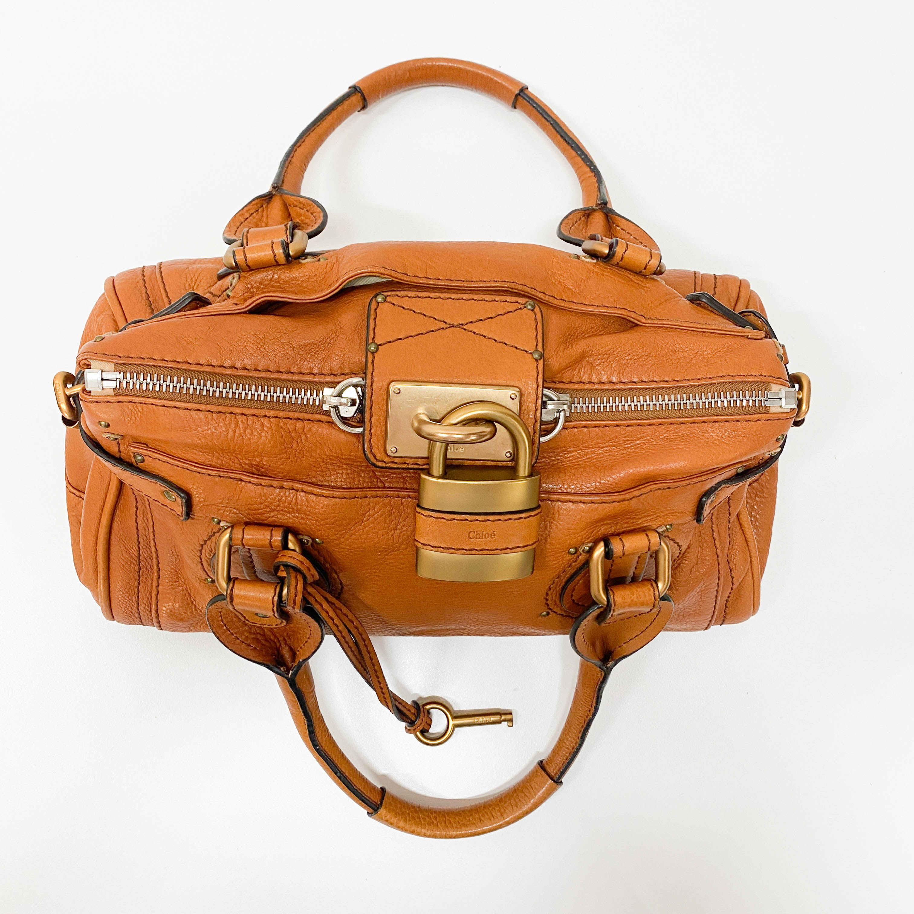 Pumpkin Orange Leather Paddington