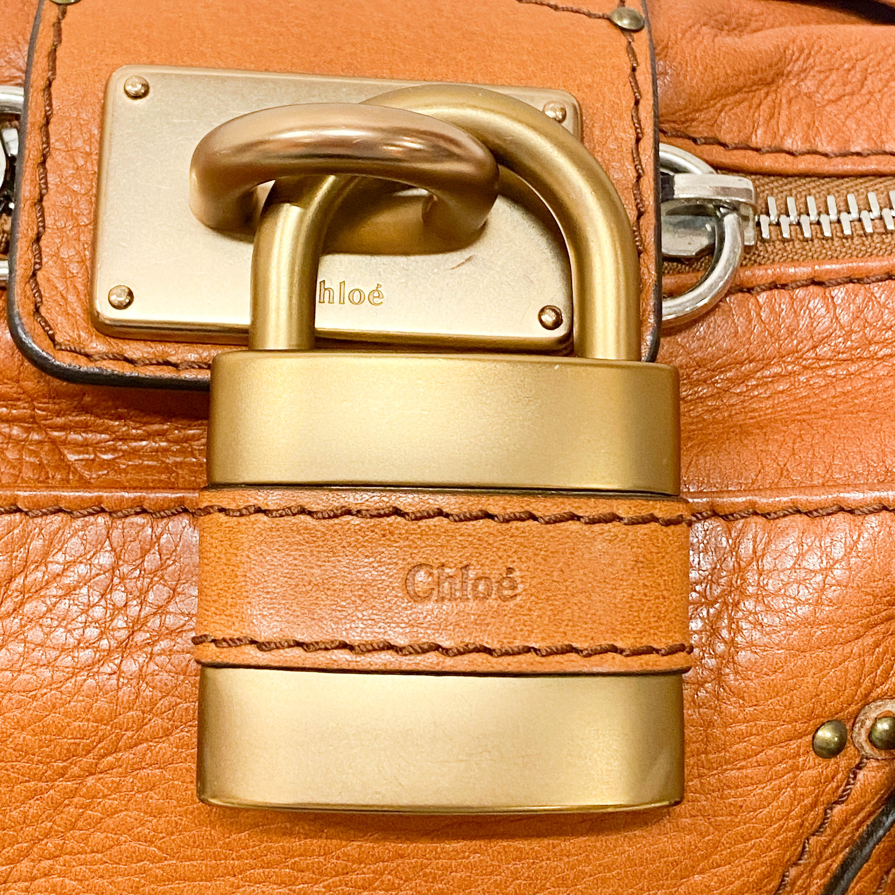 Pumpkin Orange Leather Paddington