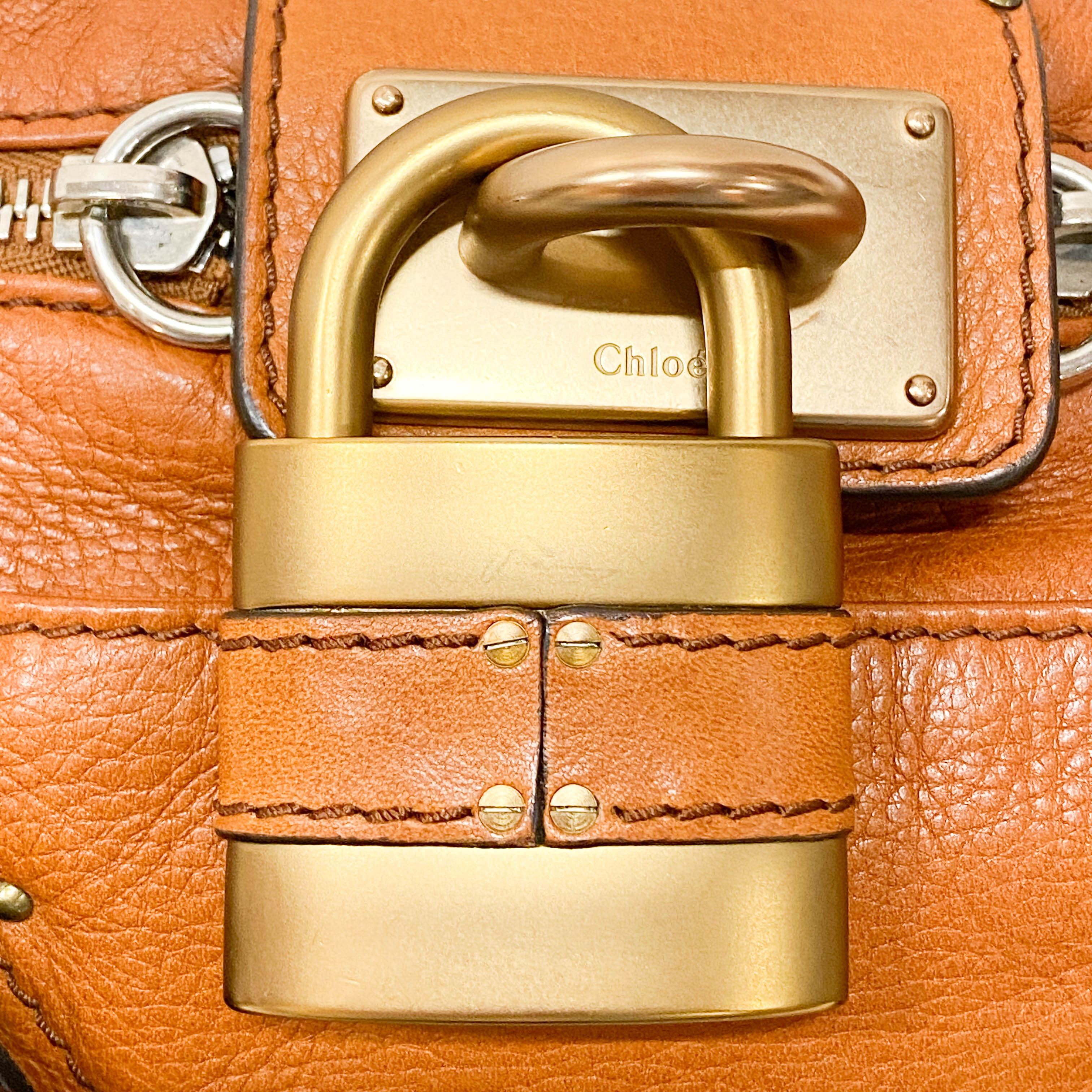 Pumpkin Orange Leather Paddington