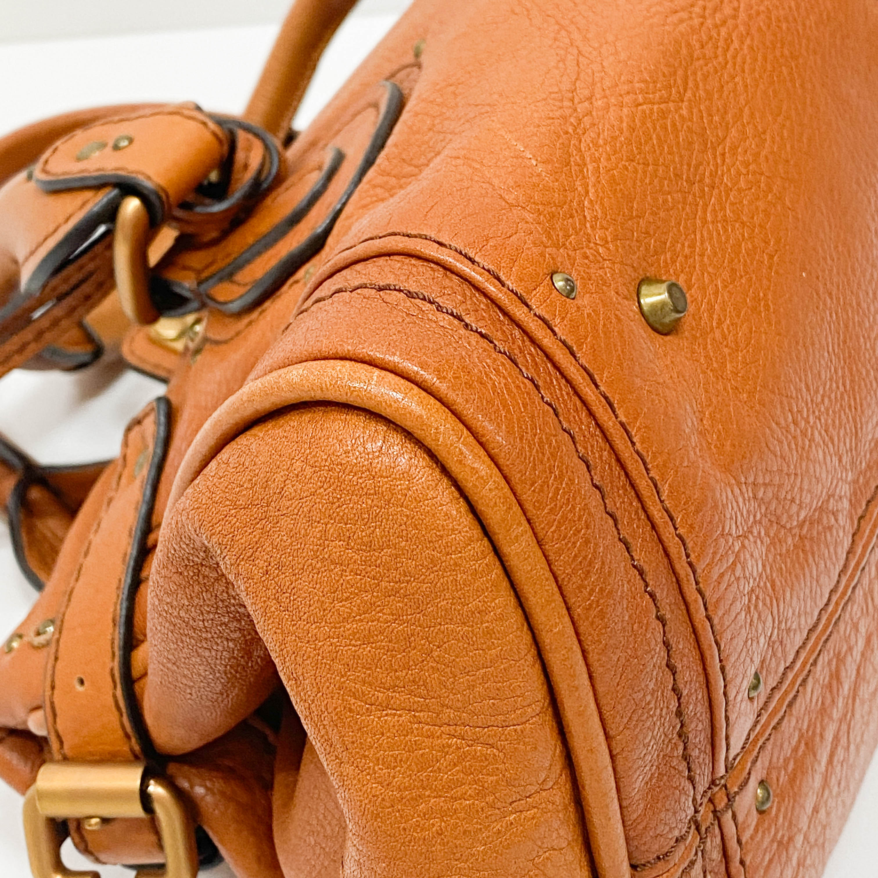 Pumpkin Orange Leather Paddington