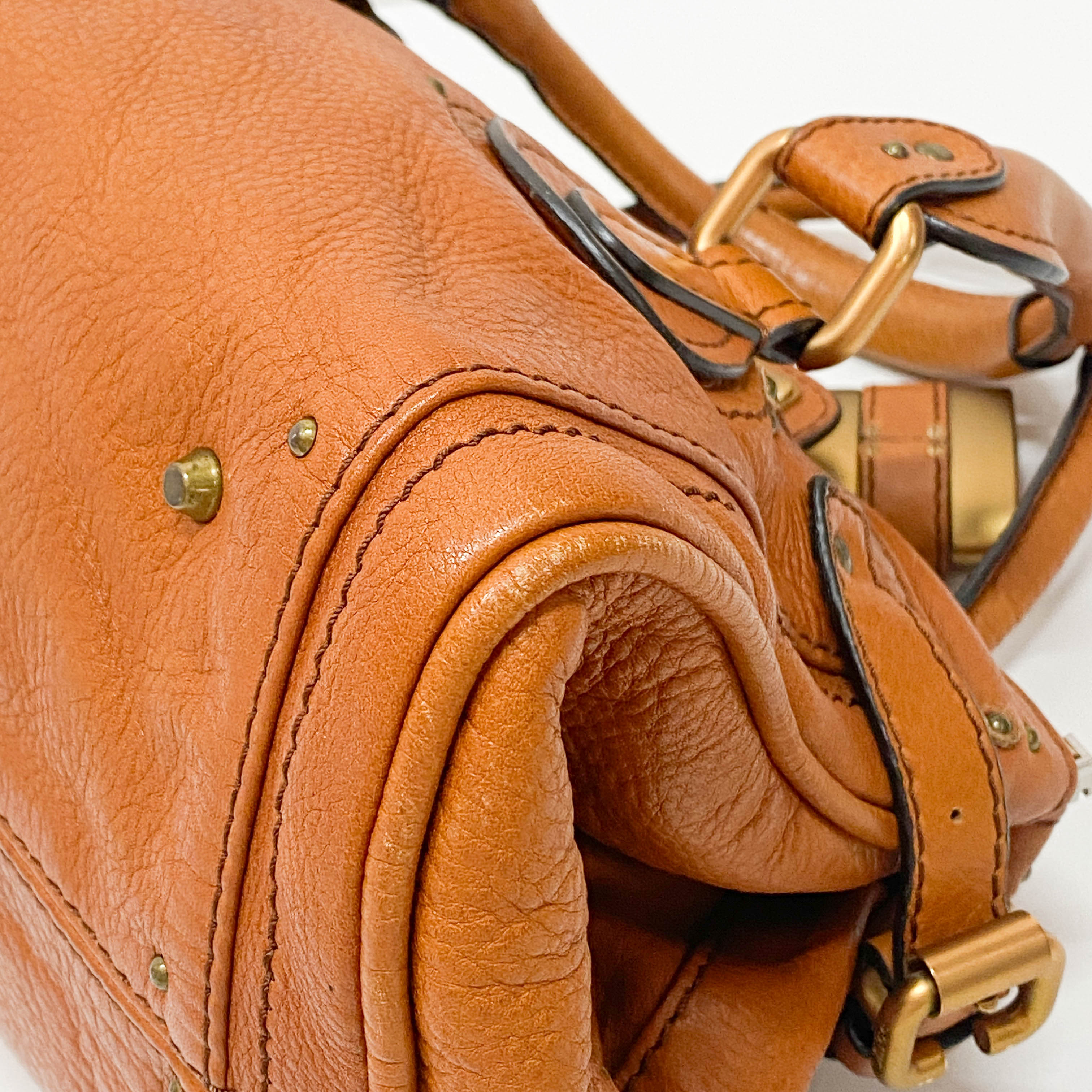 Pumpkin Orange Leather Paddington