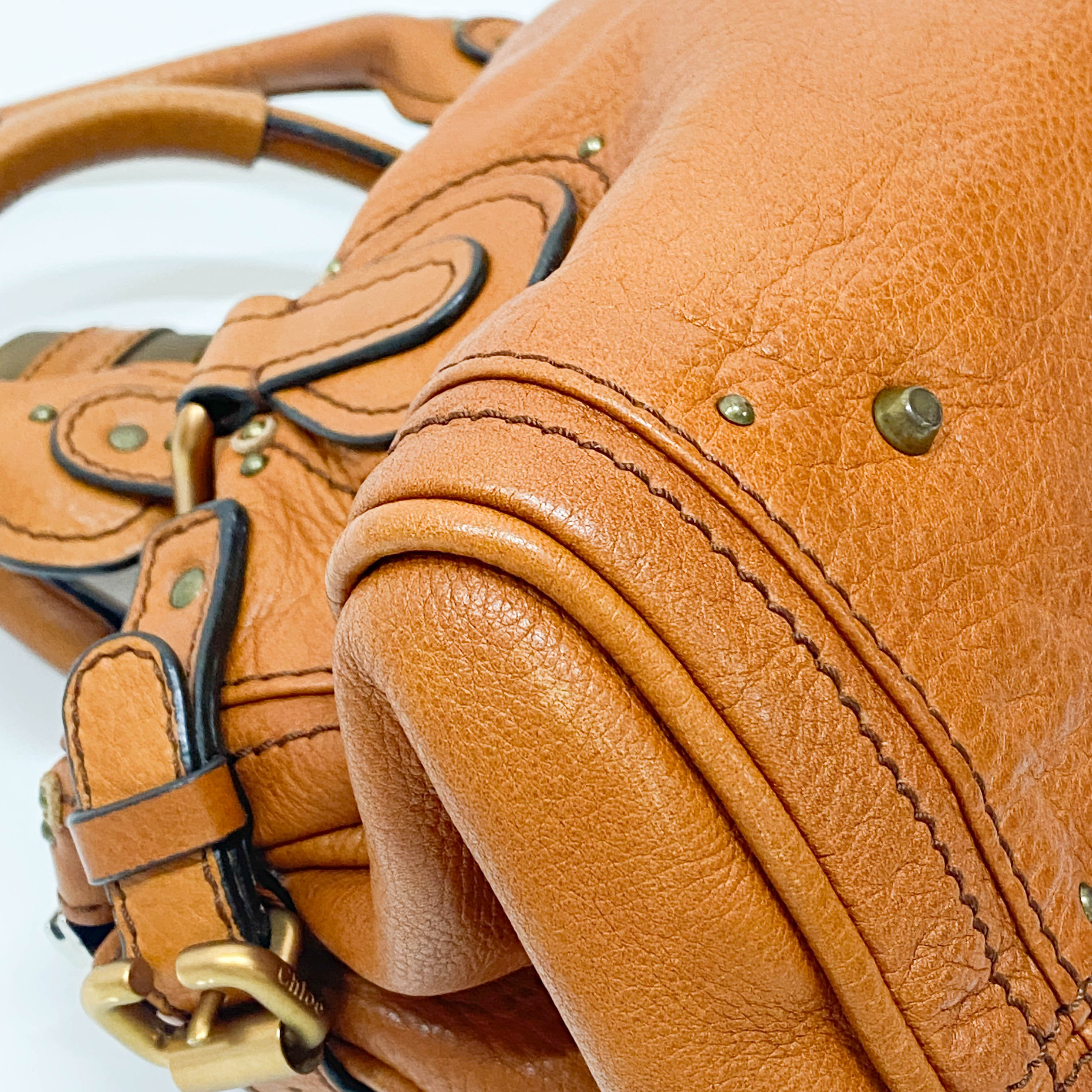 Pumpkin Orange Leather Paddington