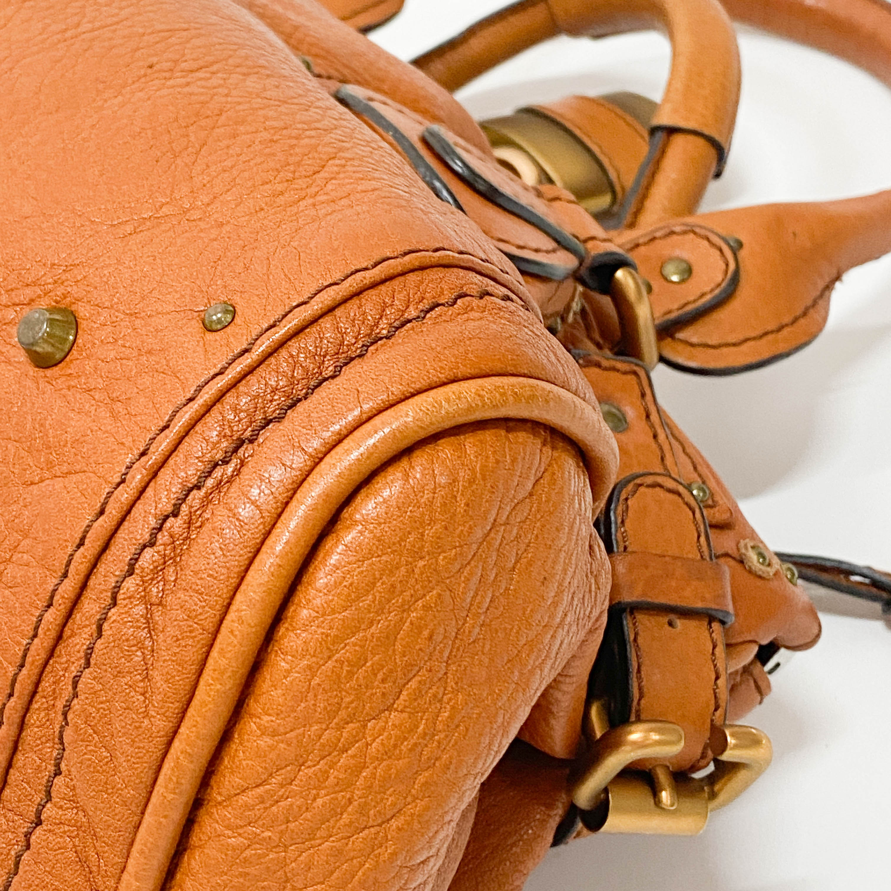 Pumpkin Orange Leather Paddington