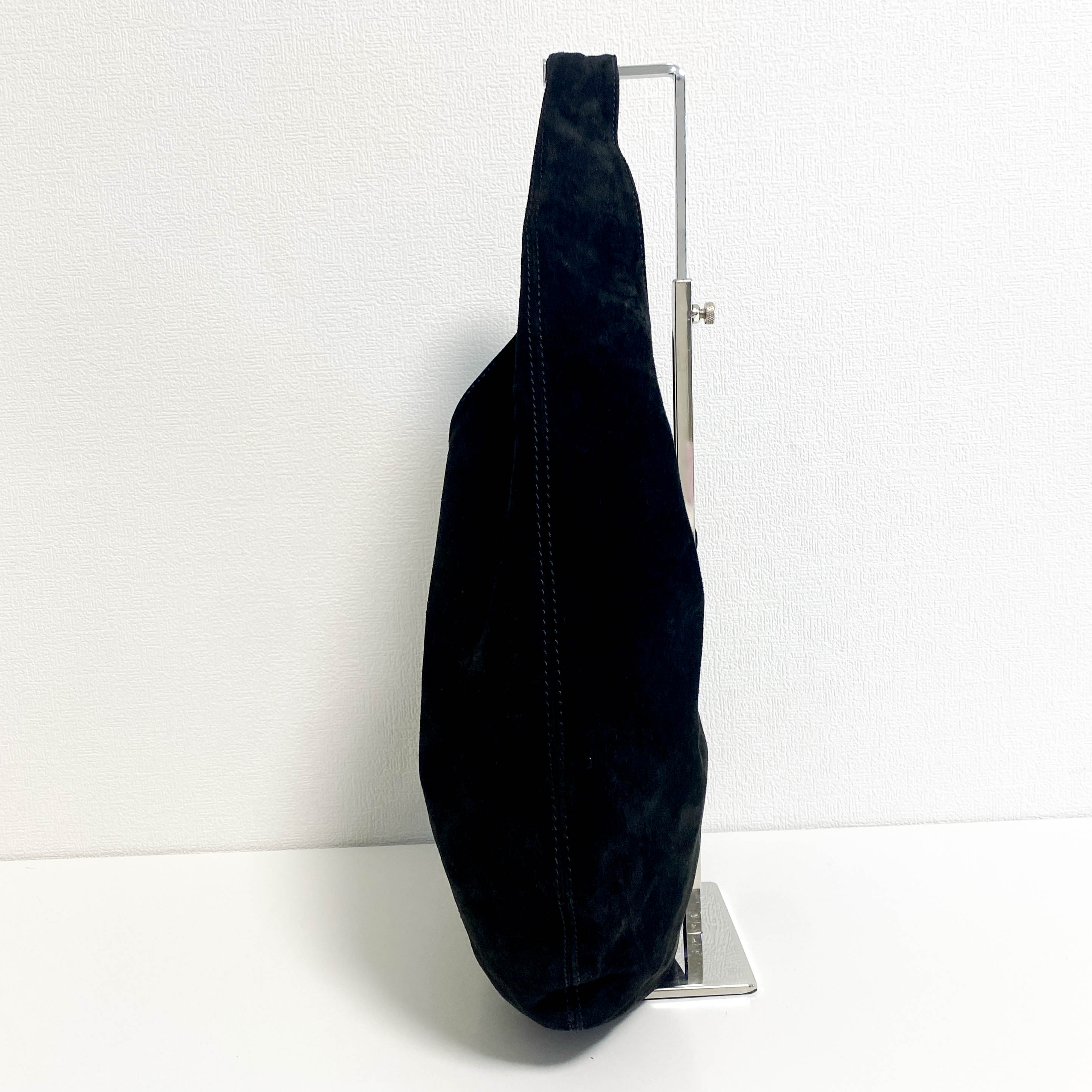 Hobo Suede Black Shoulder Bag