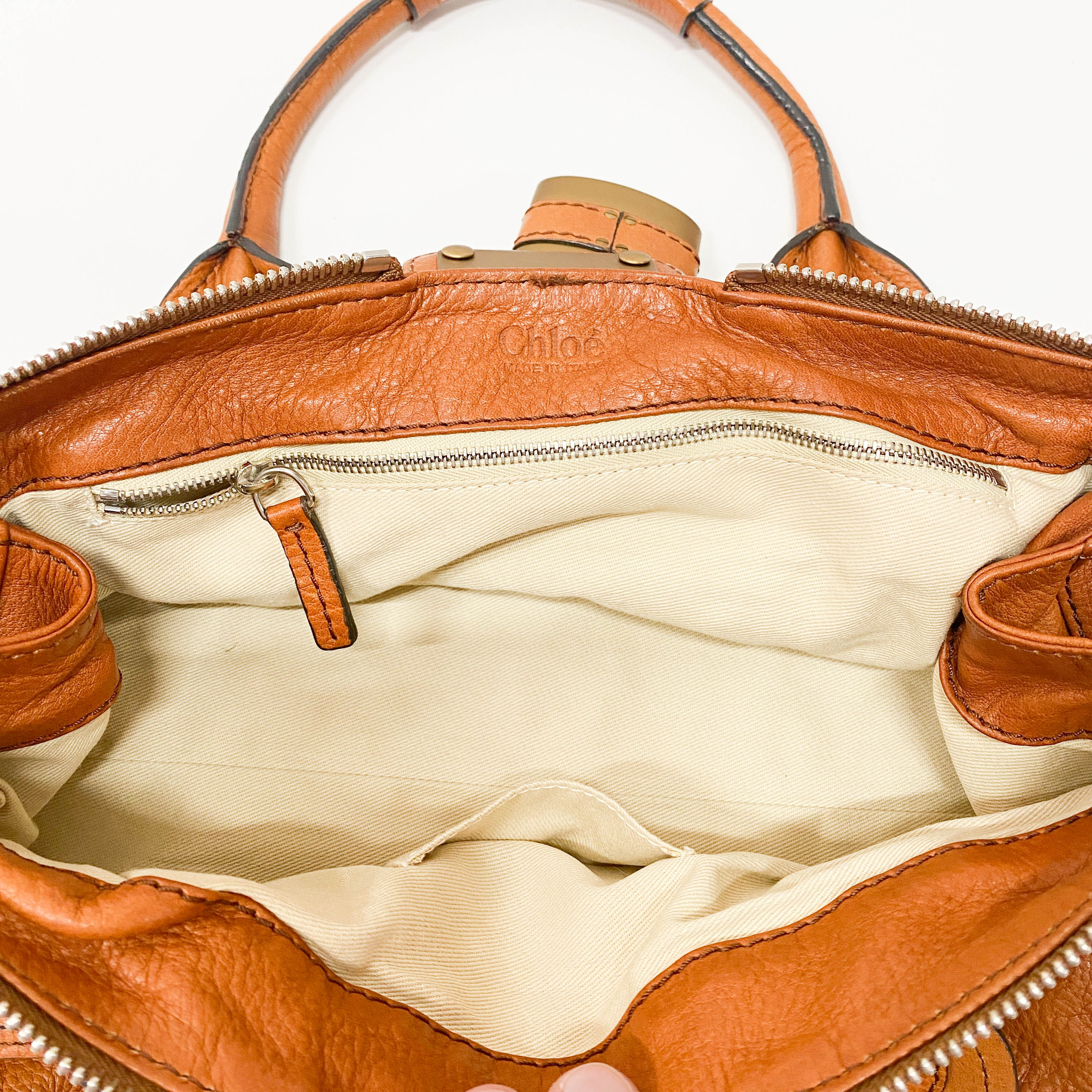 Pumpkin Orange Leather Paddington