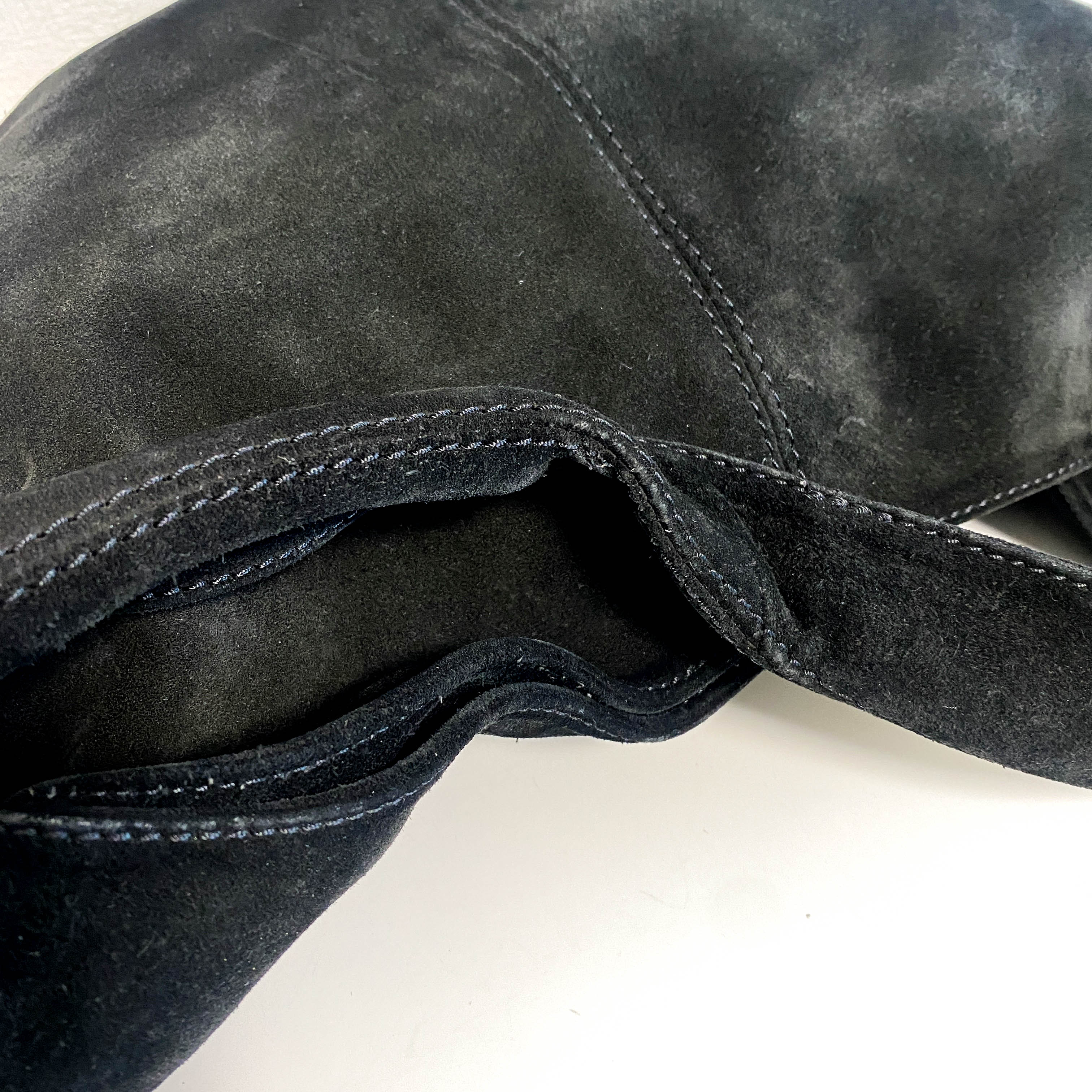 Hobo Suede Black Shoulder Bag