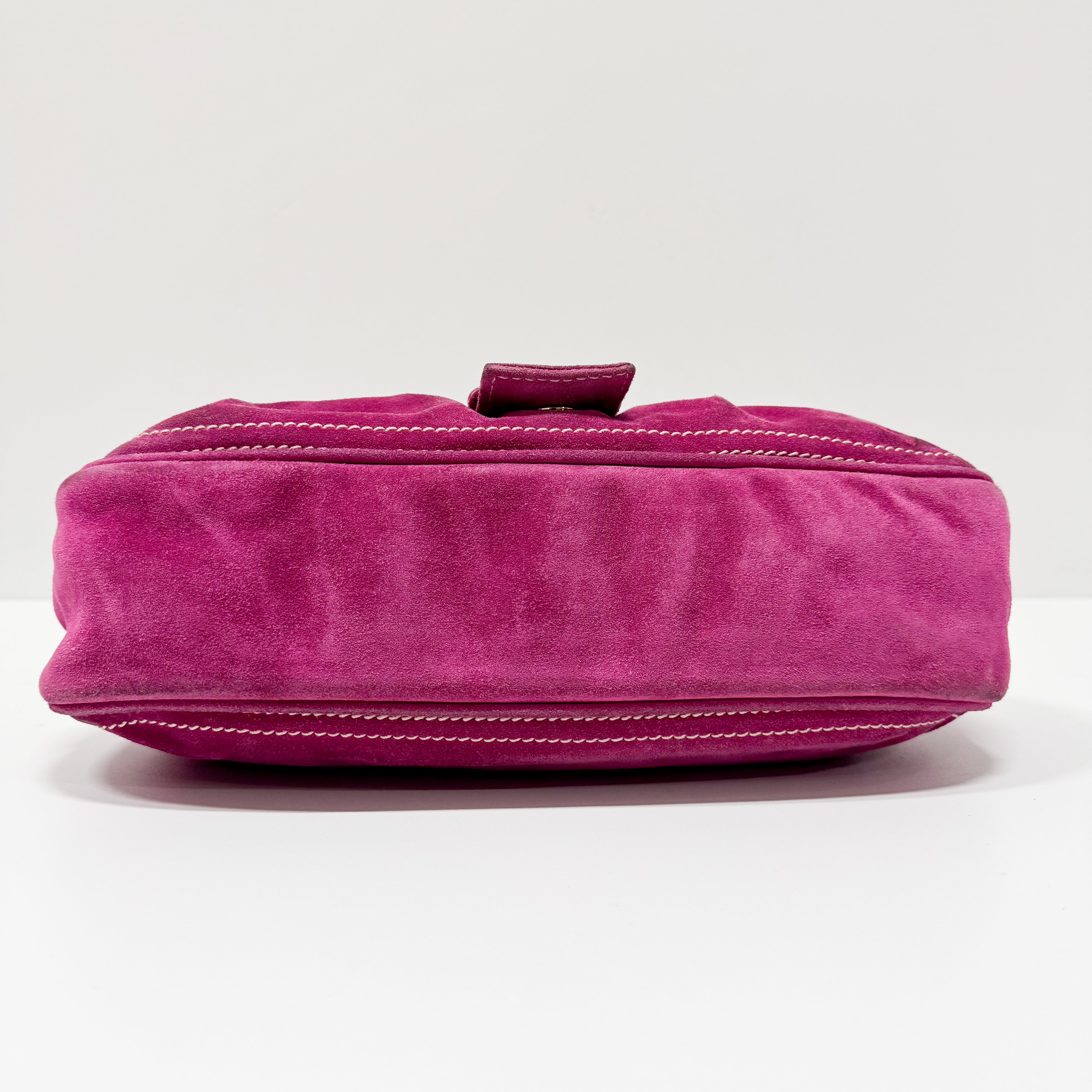 Pink Suede Shoulder Bag