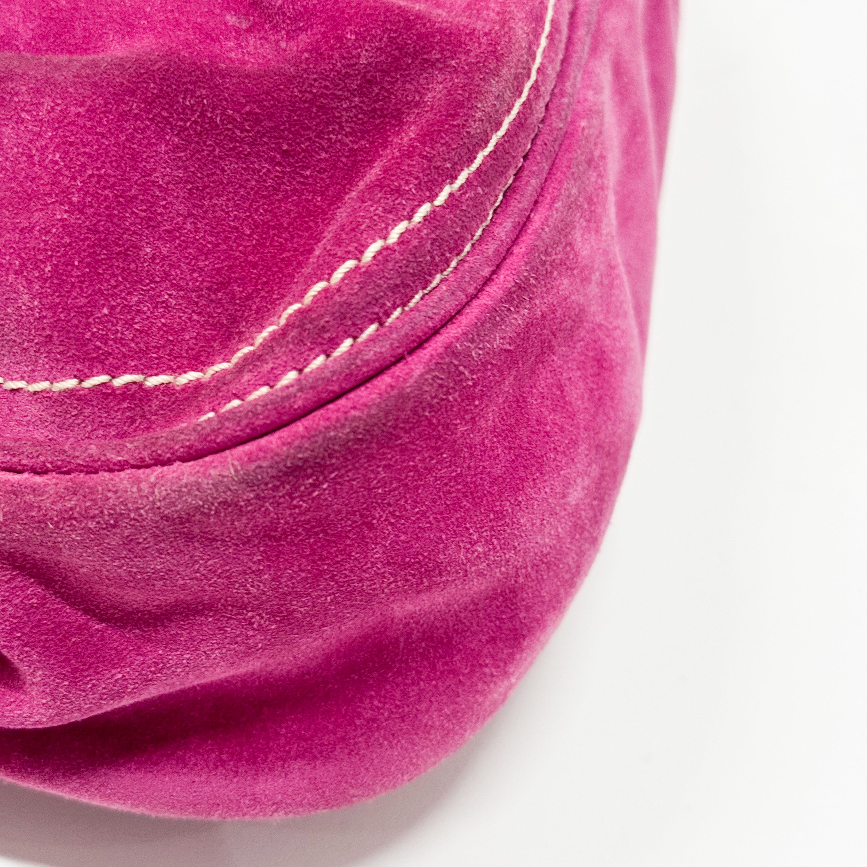 Pink Suede Shoulder Bag