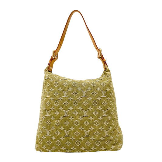 Baggy Khaki Denim Monogram GM Shoulder Bag