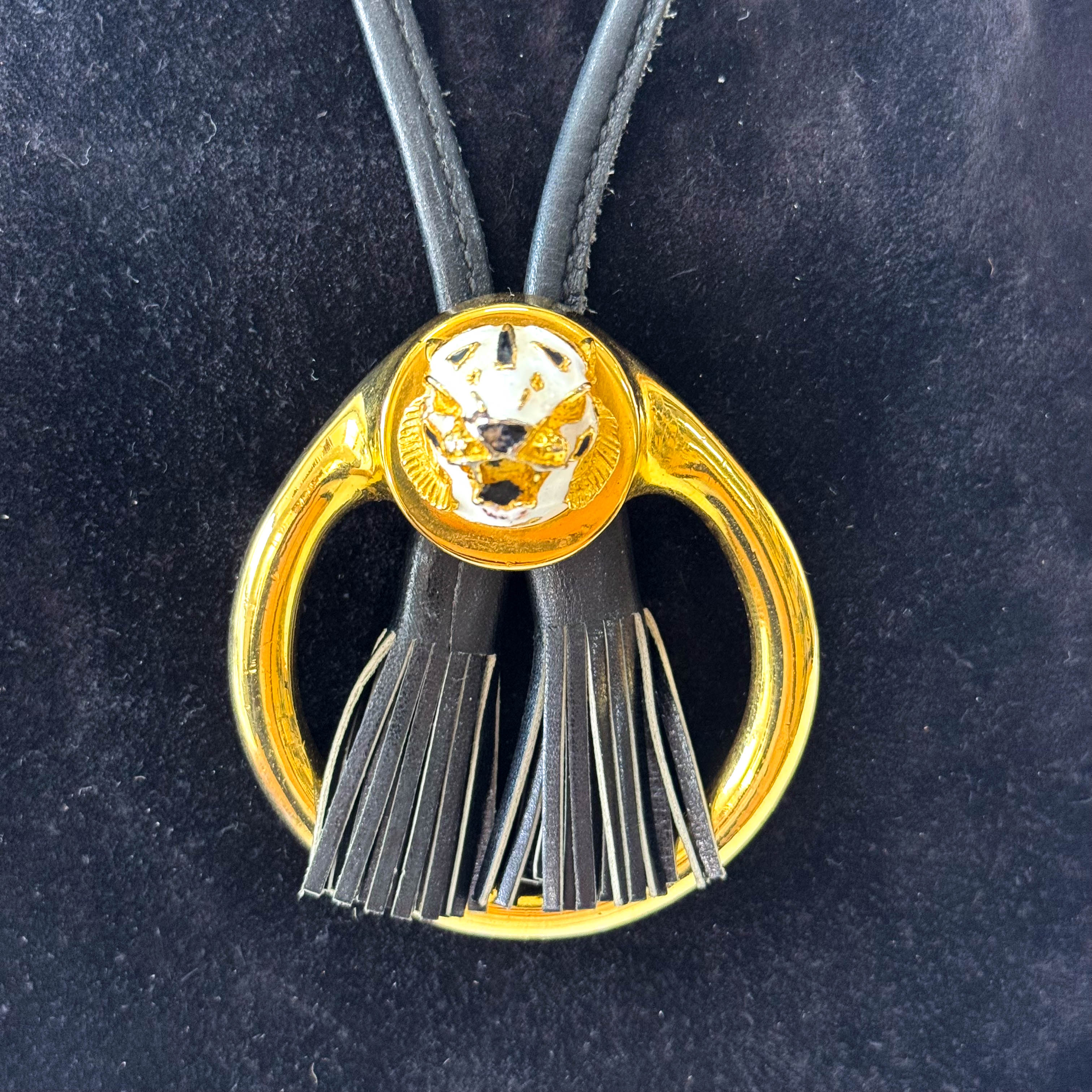 Gucci Tiger Head Black Suede Bucket Bag