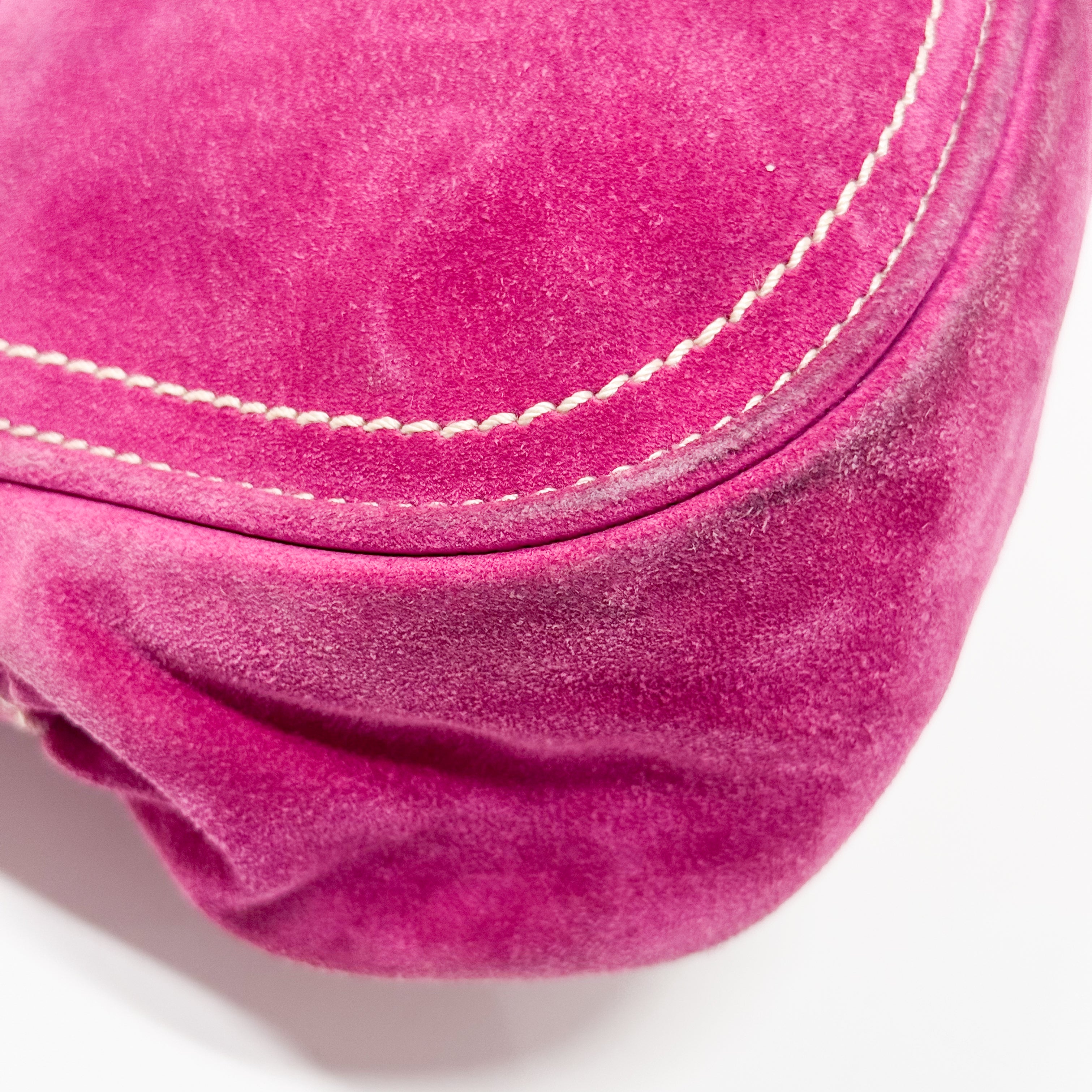 Pink Suede Shoulder Bag