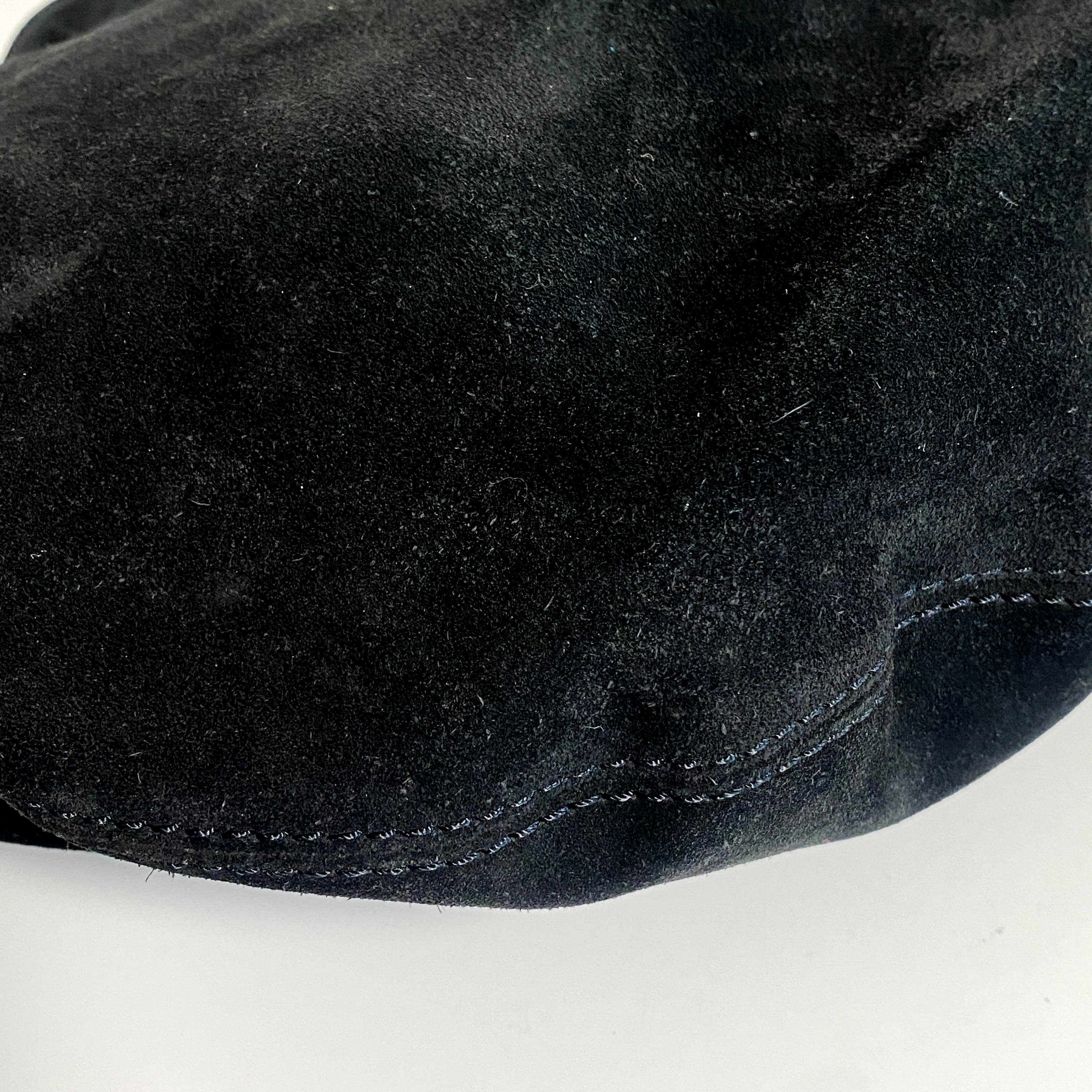 Hobo Suede Black Shoulder Bag