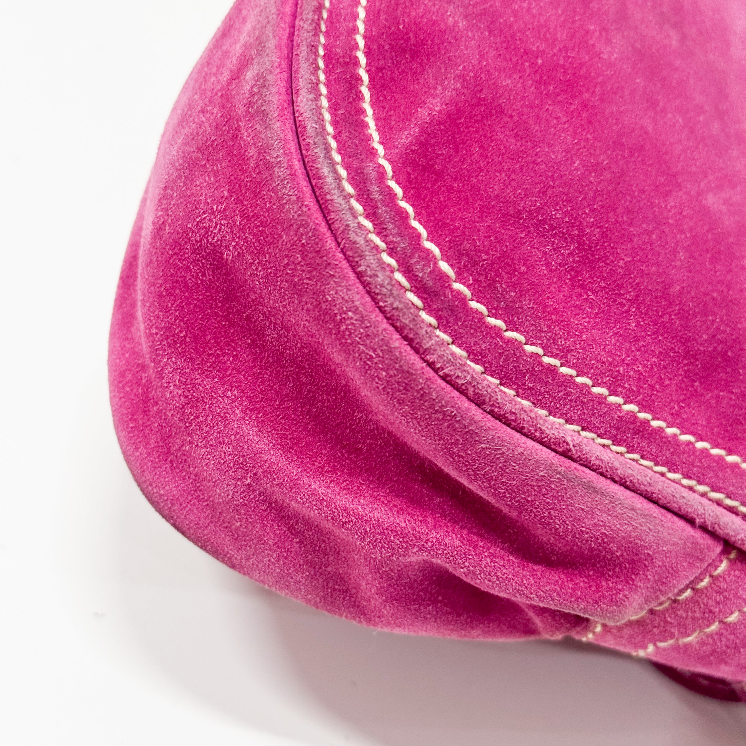 Pink Suede Shoulder Bag