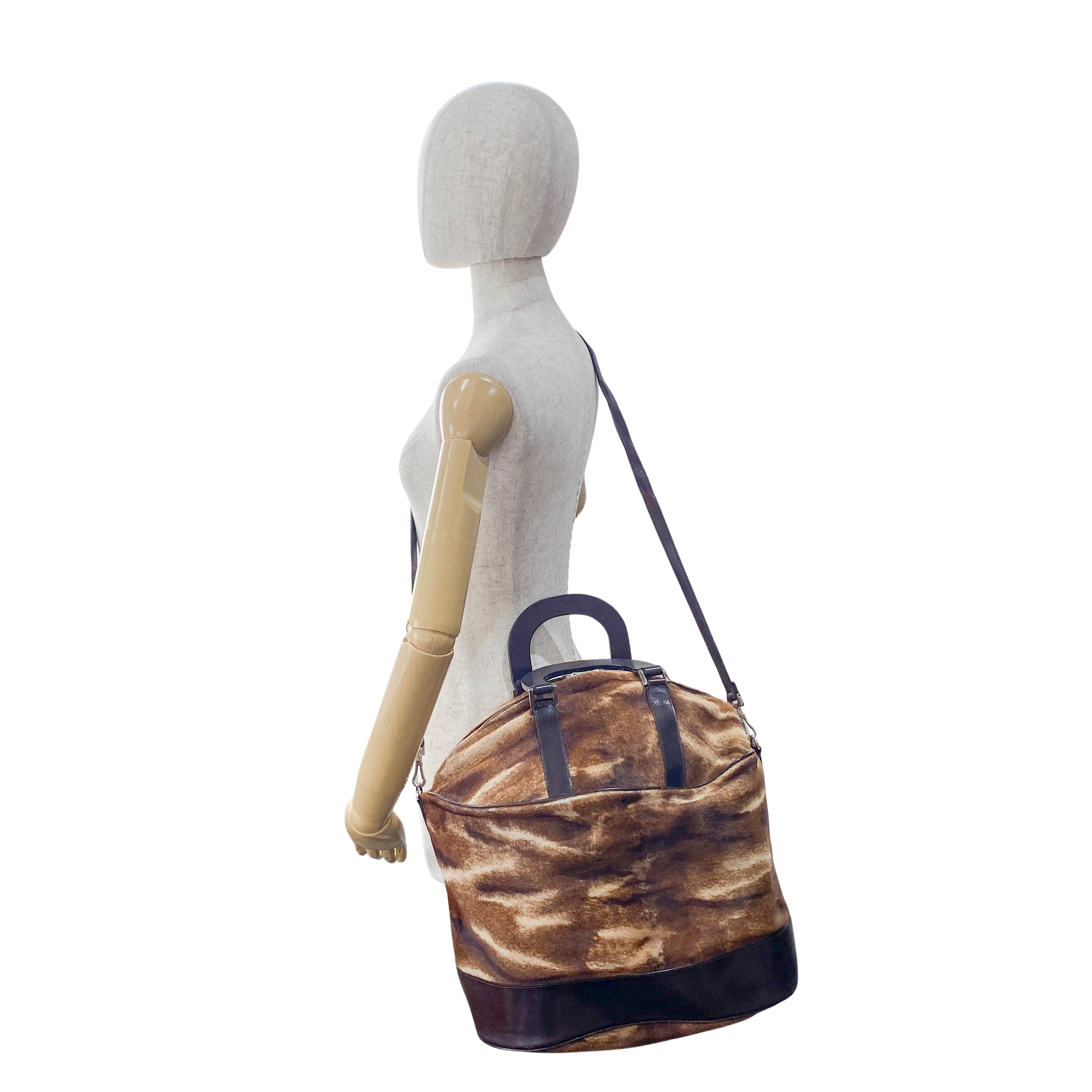 Brown Pony Hair Bowling Bag