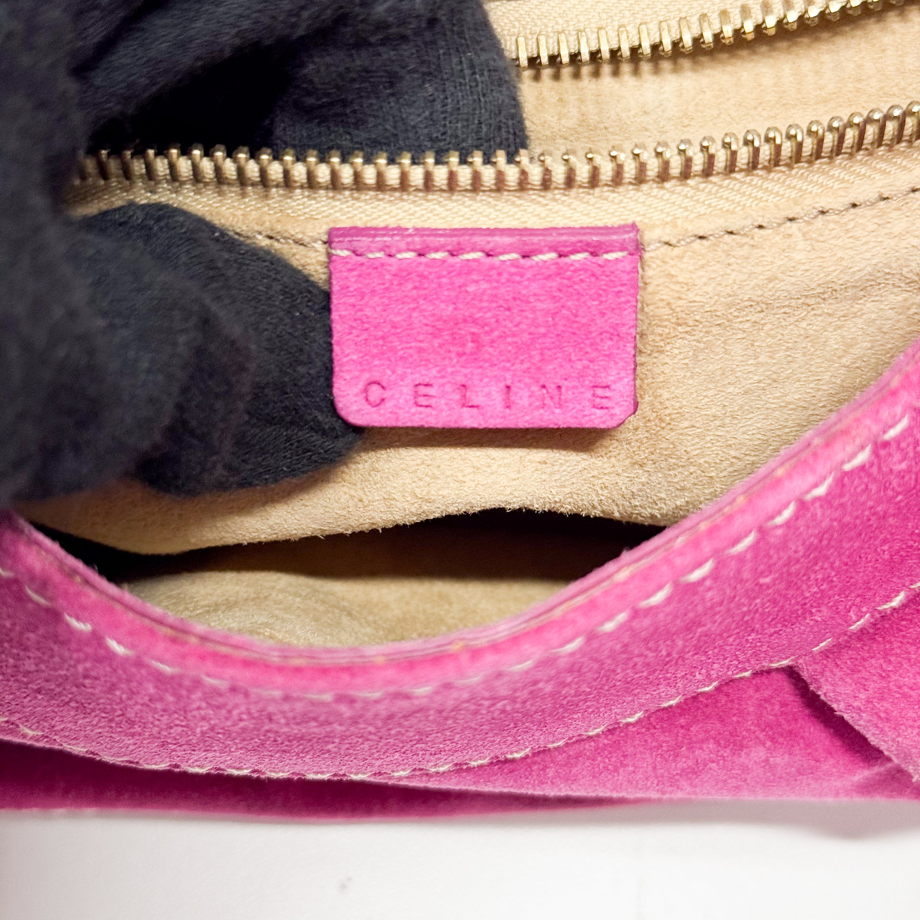 Pink Suede Shoulder Bag