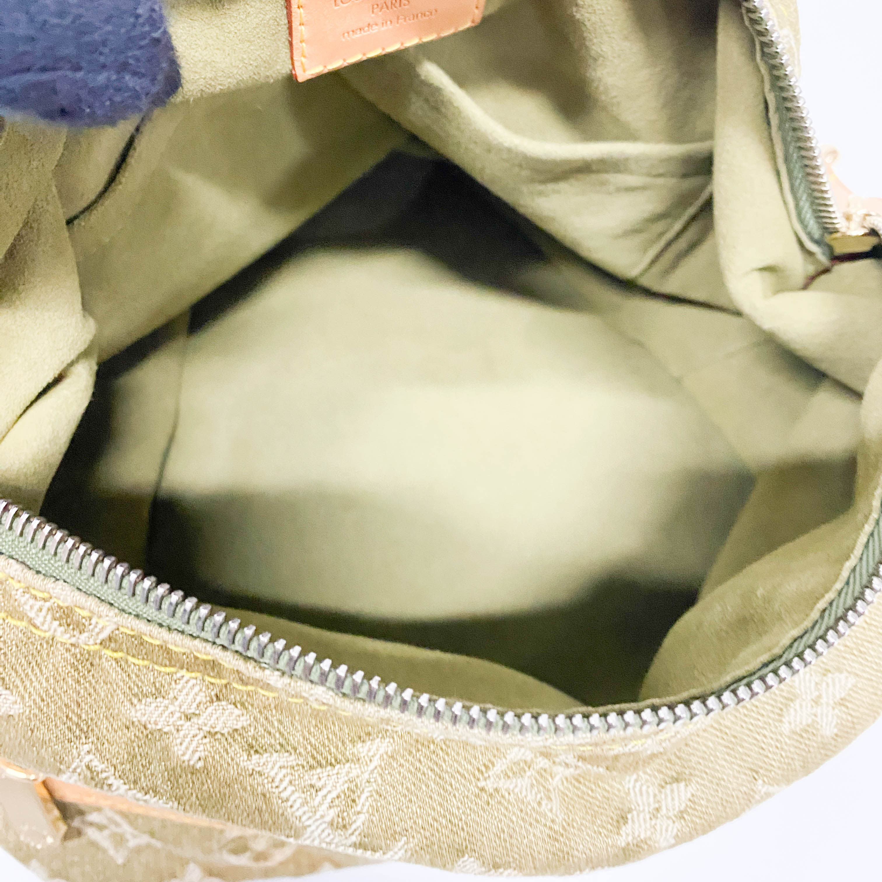 Baggy Khaki Denim Monogram GM Shoulder Bag