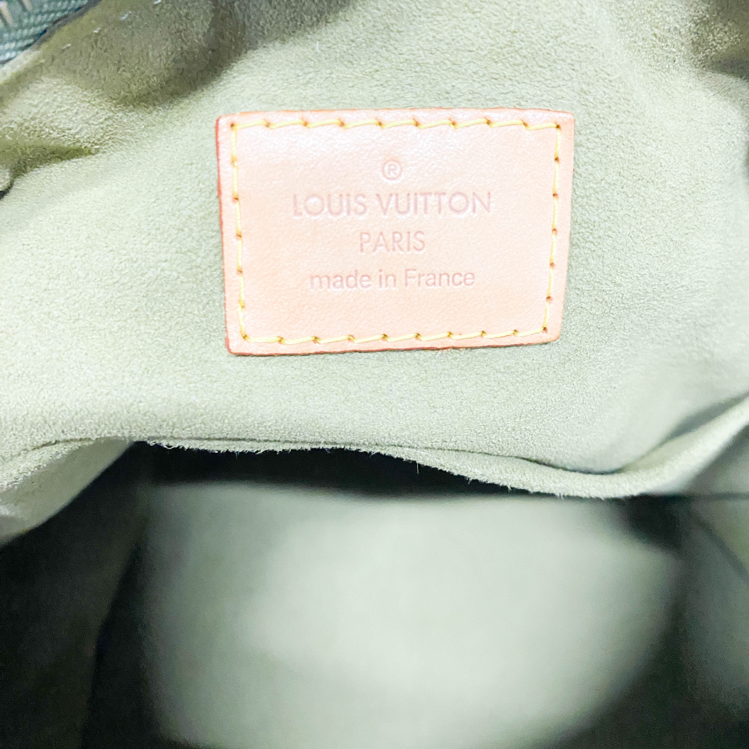 Baggy Khaki Denim Monogram GM Shoulder Bag