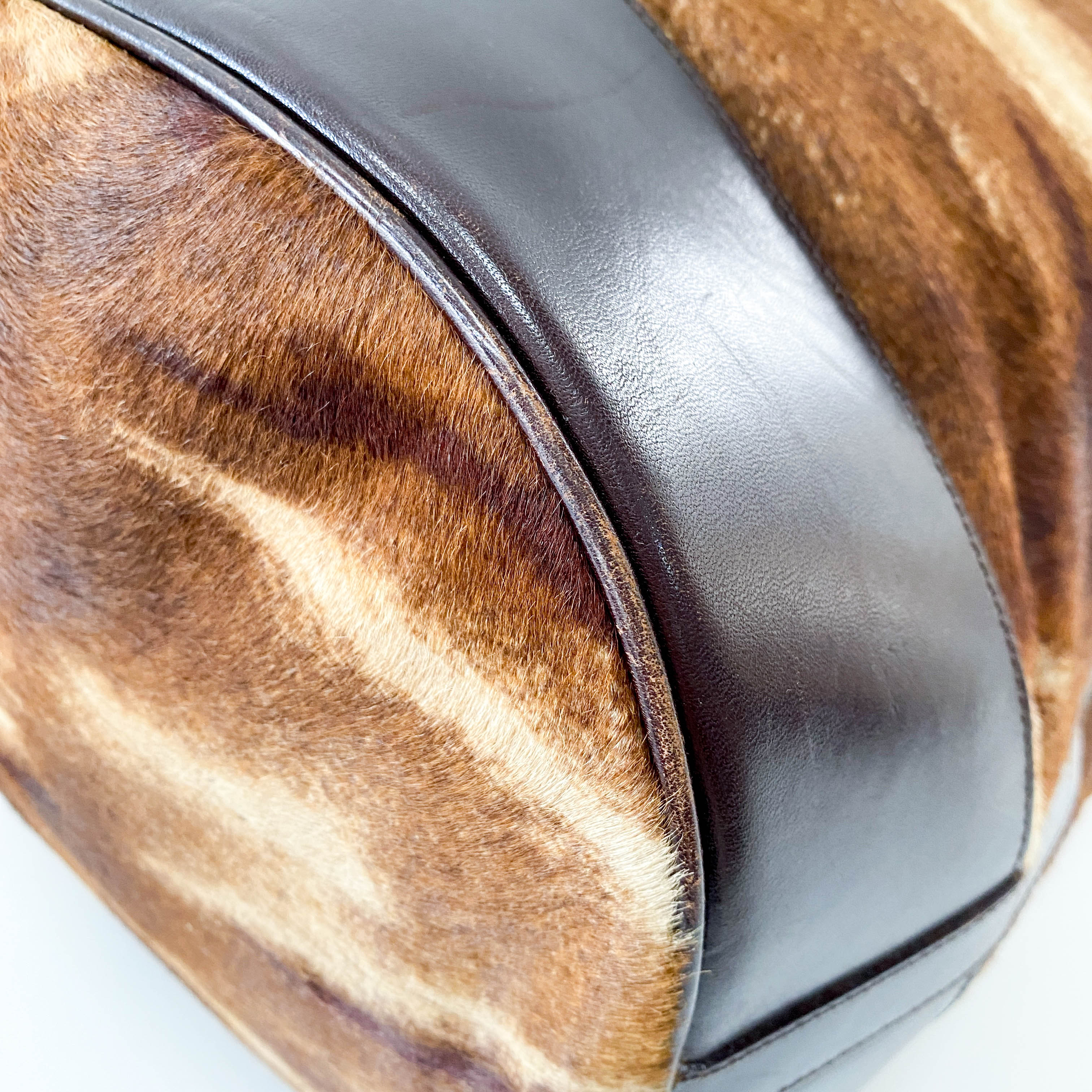 Brown Pony Hair Bowling Bag