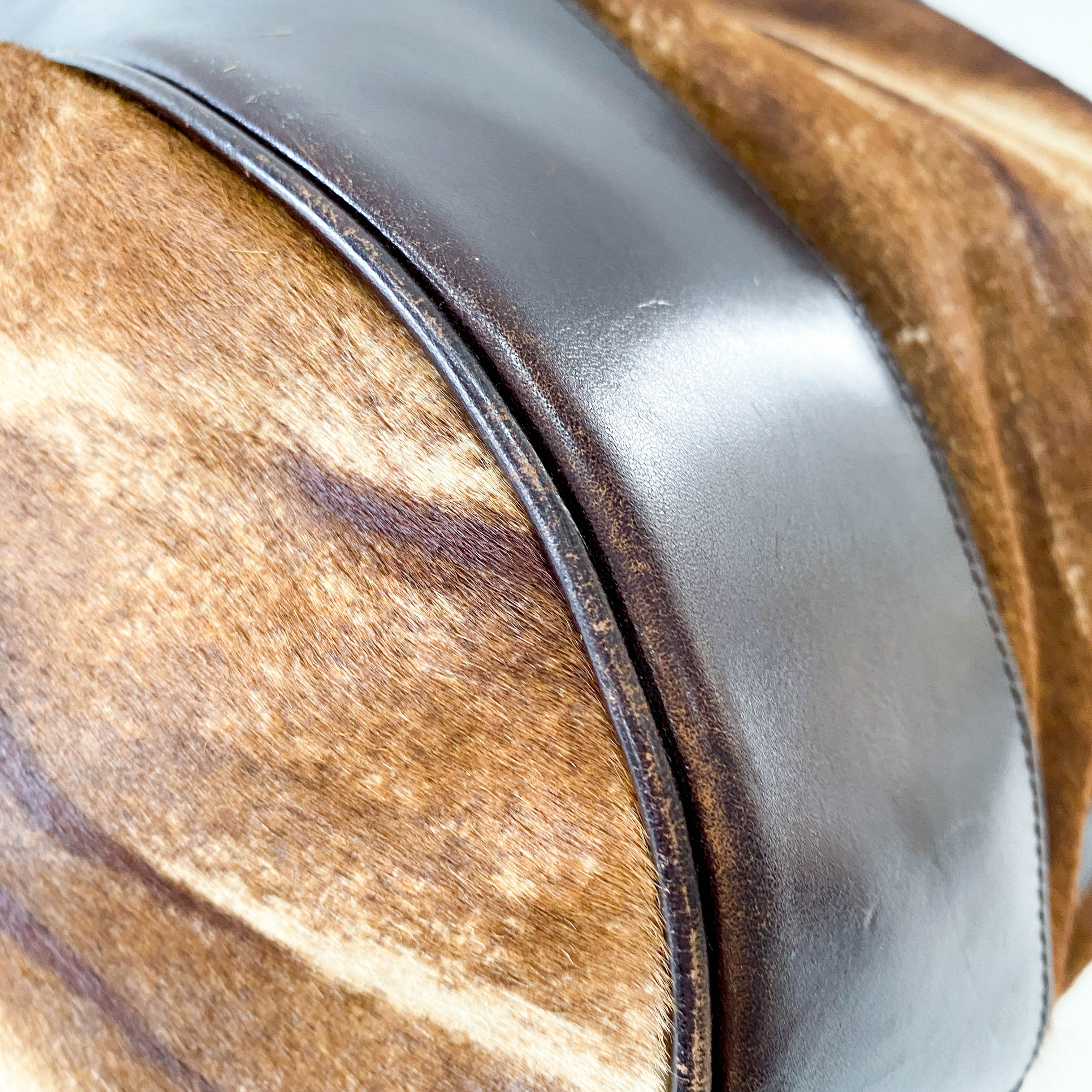 Brown Pony Hair Bowling Bag