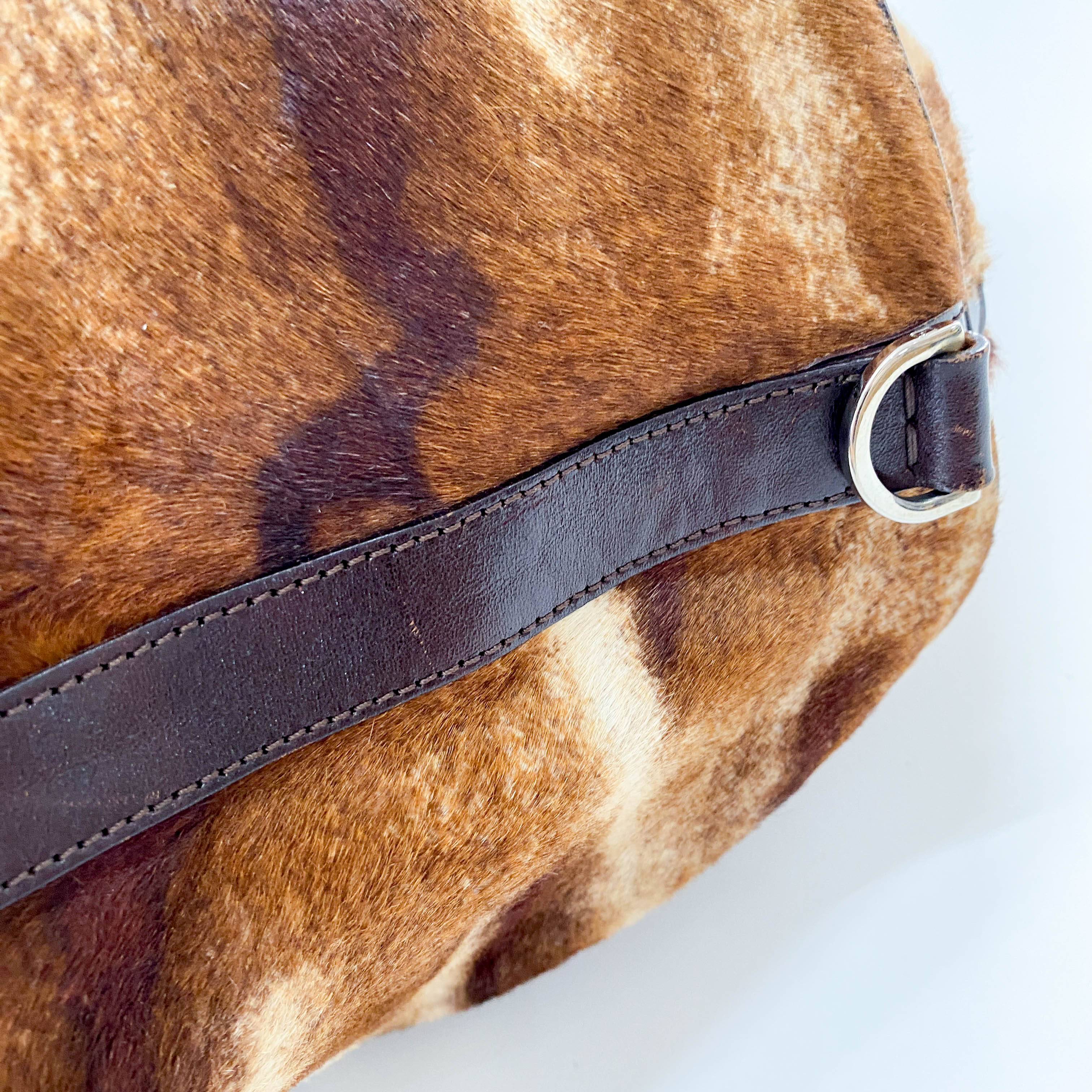 Brown Pony Hair Bowling Bag