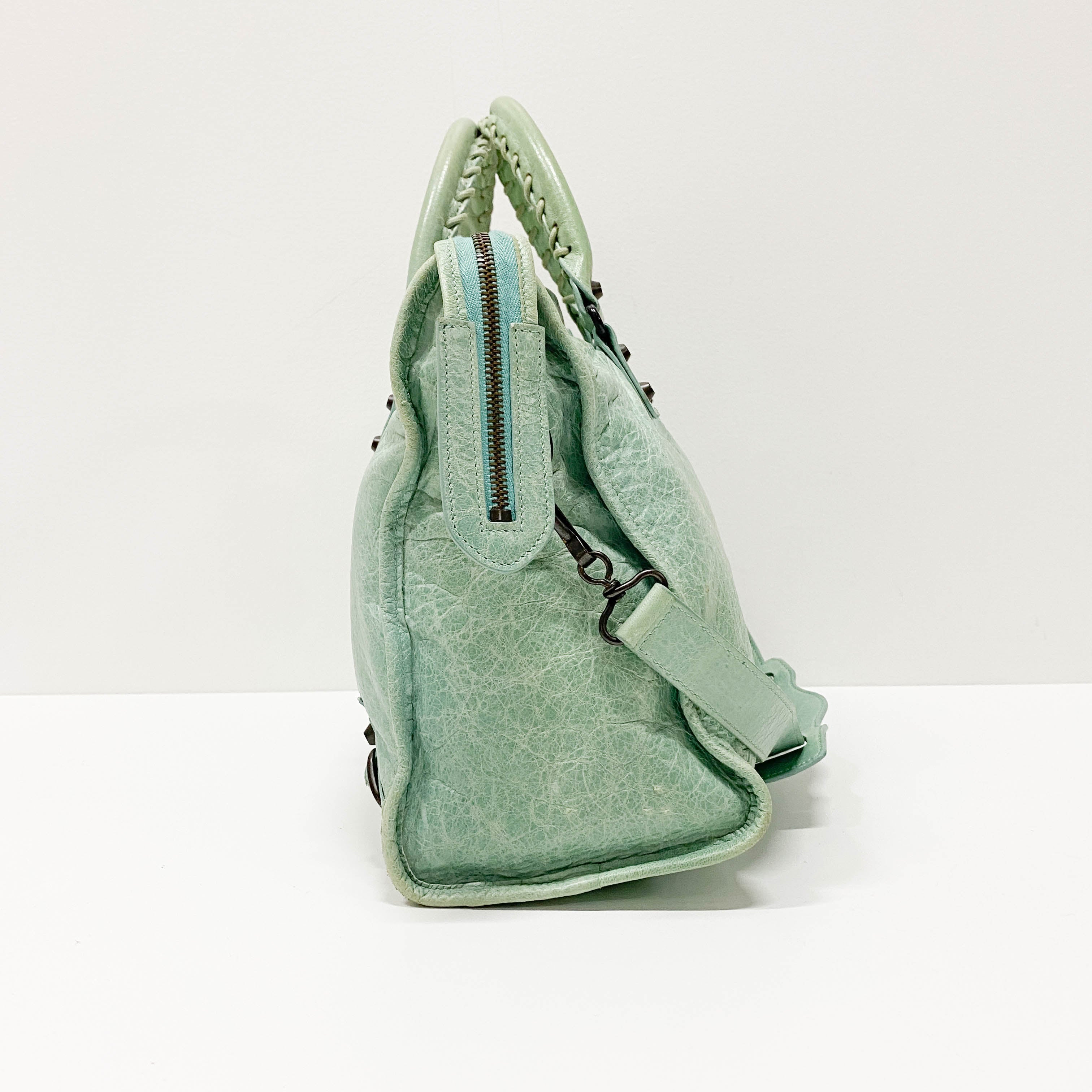 The City Green Lambskin Two Way Bag