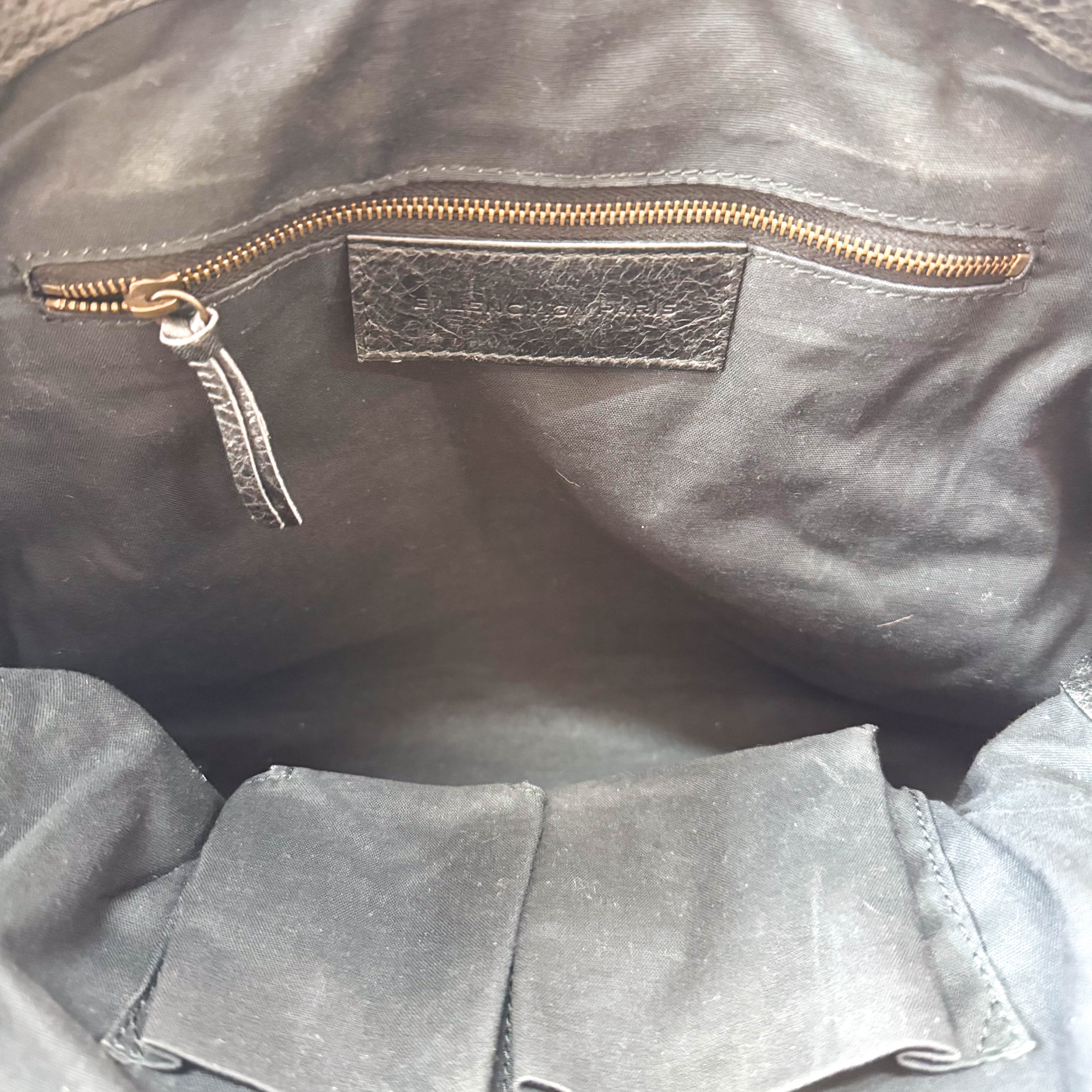 Black Leather Bowling Bag