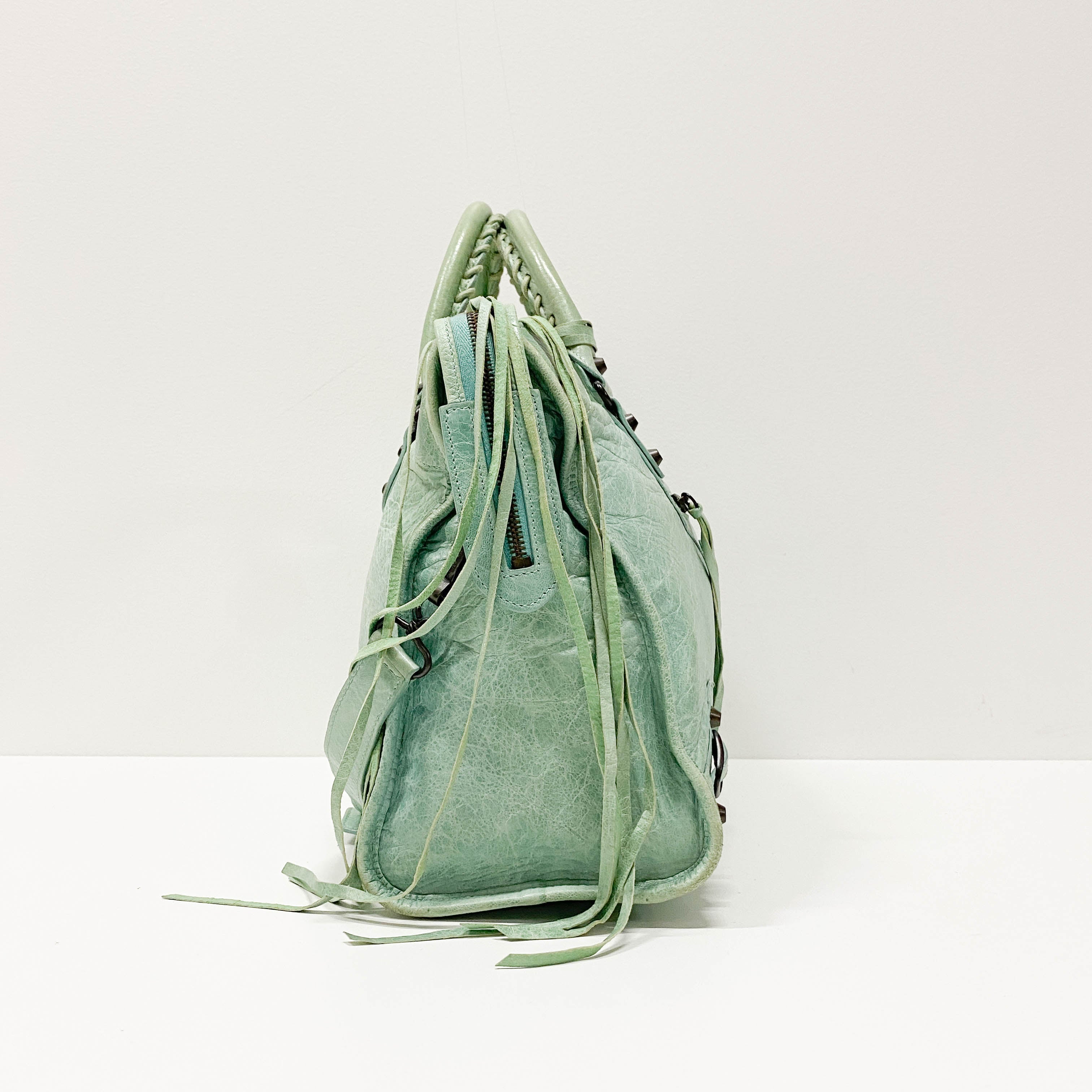 The City Green Lambskin Two Way Bag