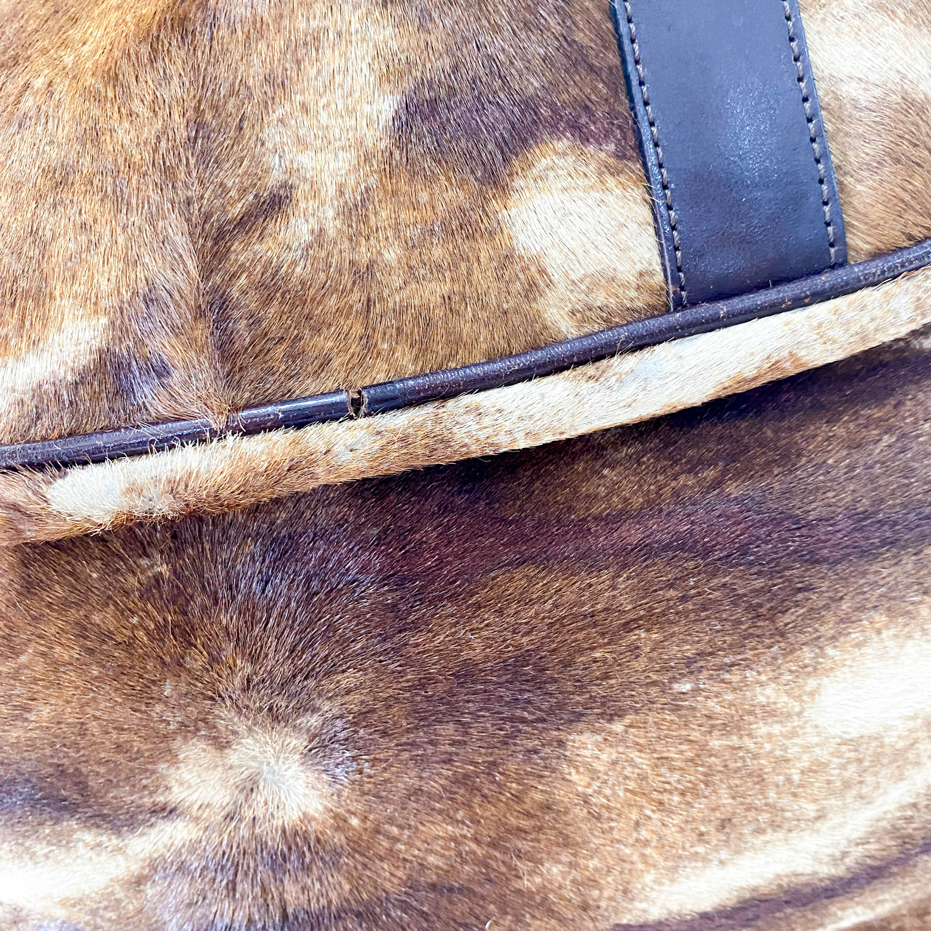 Brown Pony Hair Bowling Bag