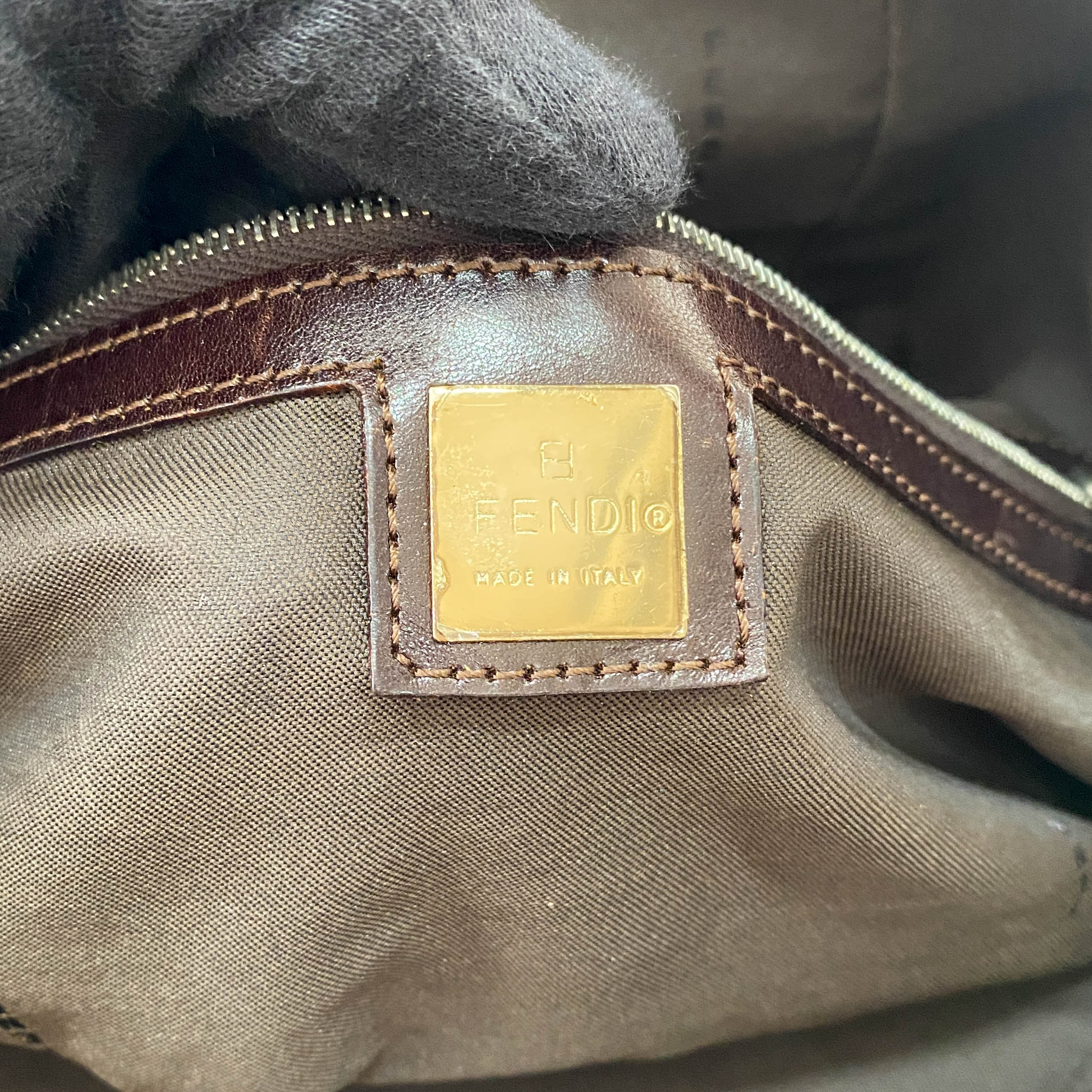 Brown Pony Hair Bowling Bag