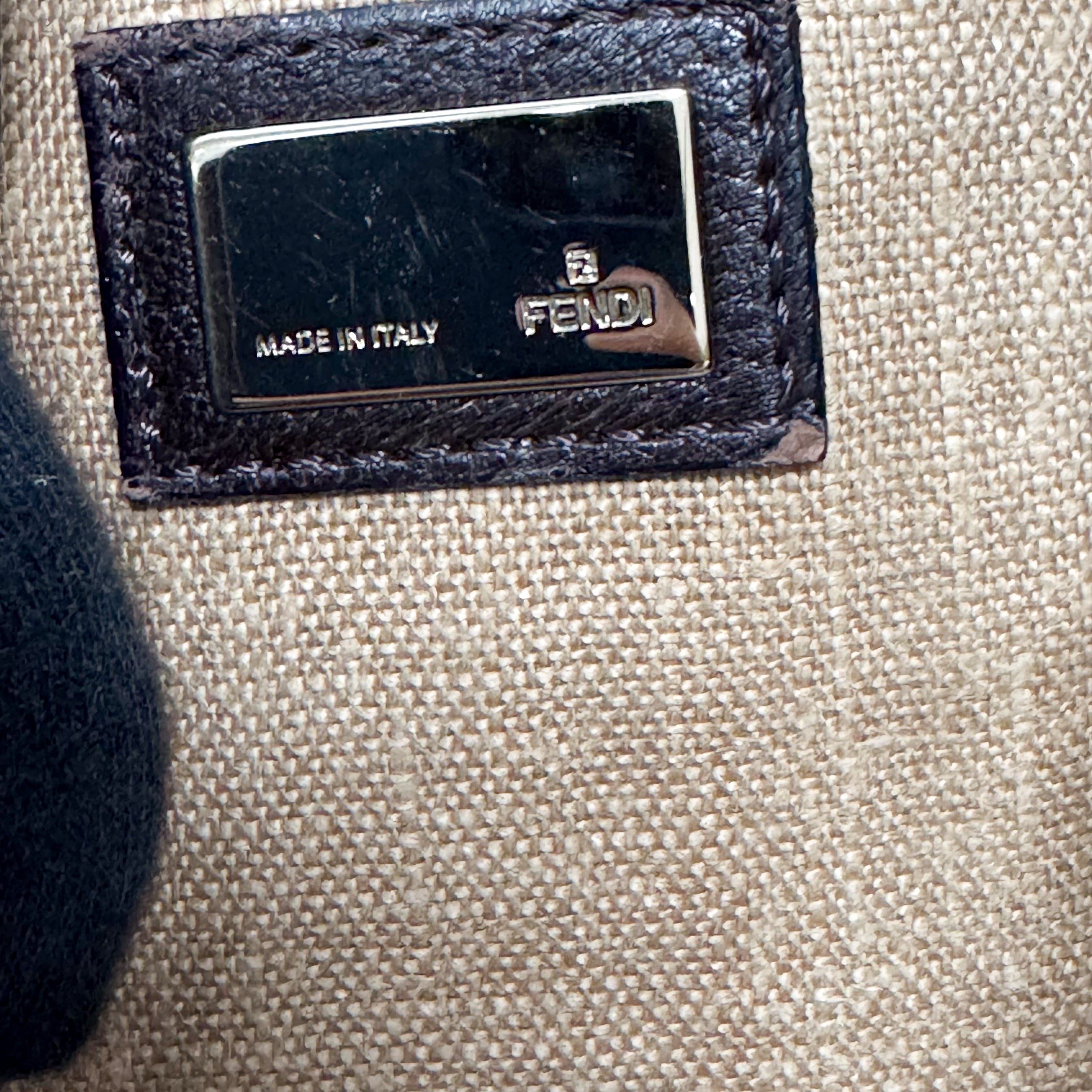 Zucca Brown Canvas & Leather Shoulder Bag