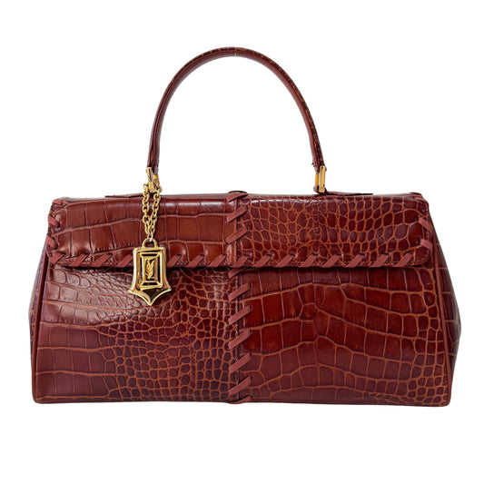 YSL Vintage Red Leather Handle Bag