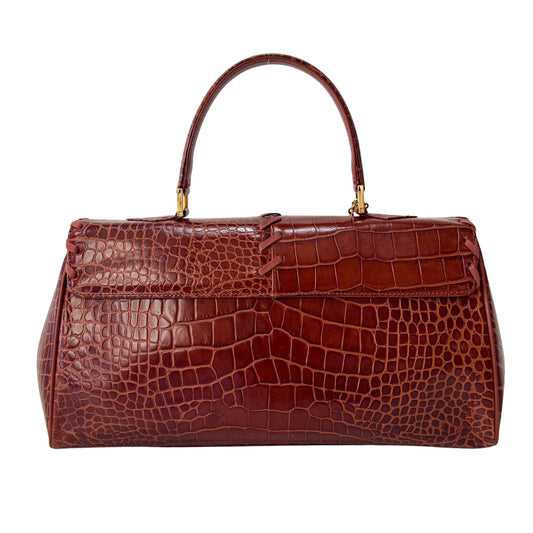 YSL Vintage Red Leather Handle Bag