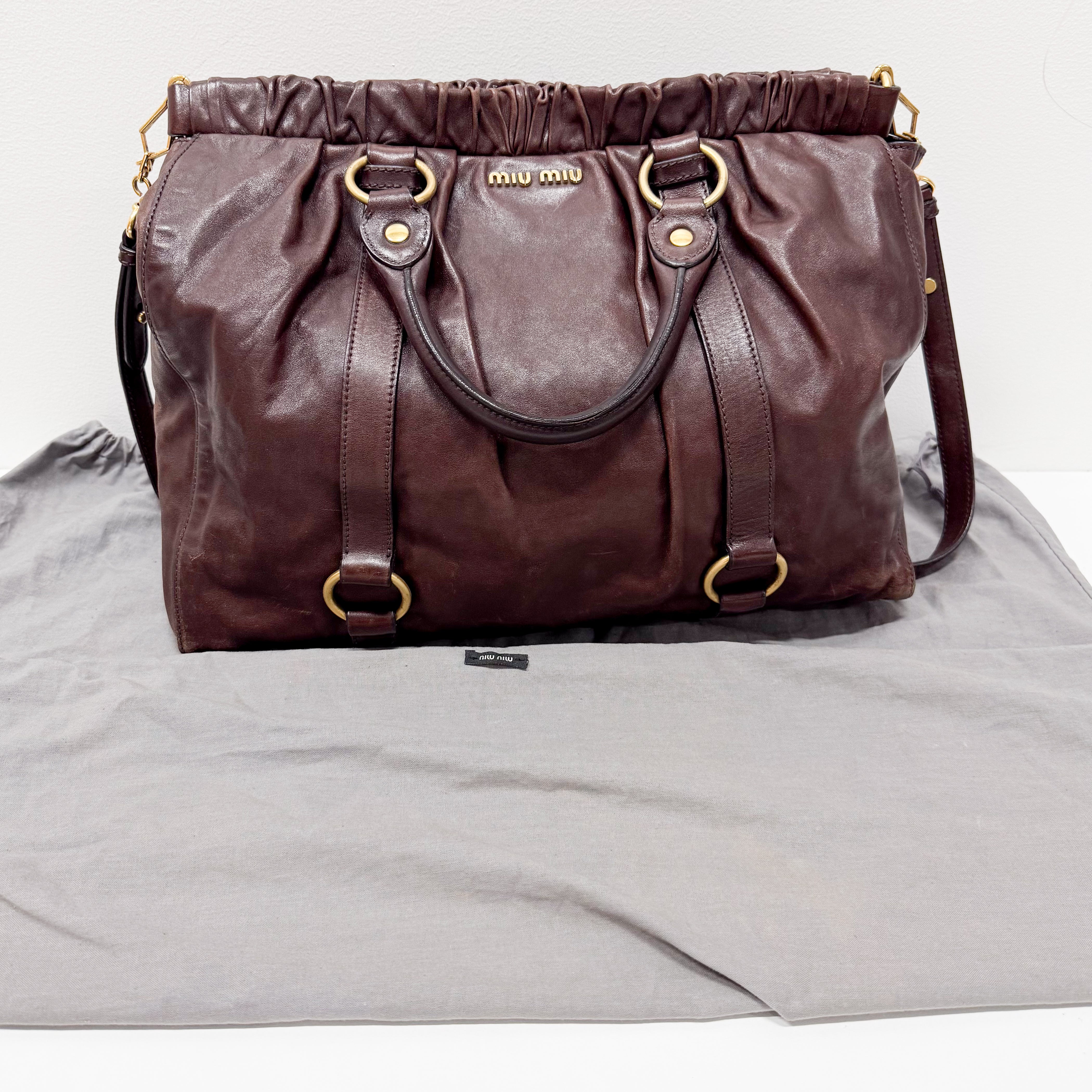 Vitello Brown LM Leather Handbag Shoulder Bag
