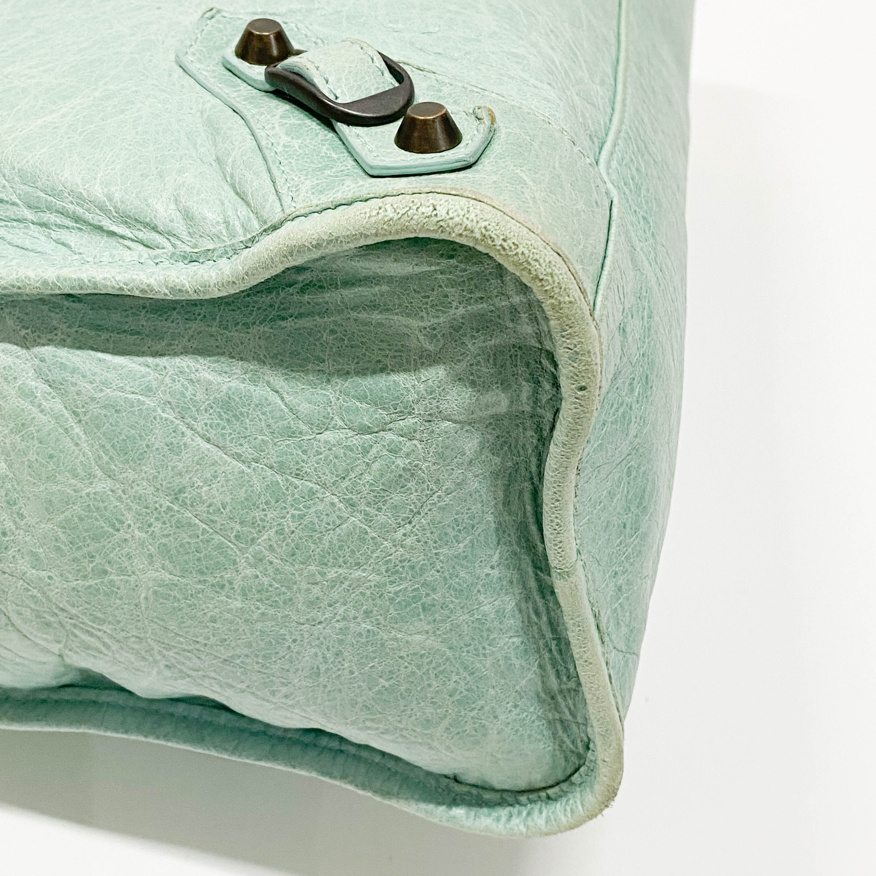 The City Green Lambskin Two Way Bag