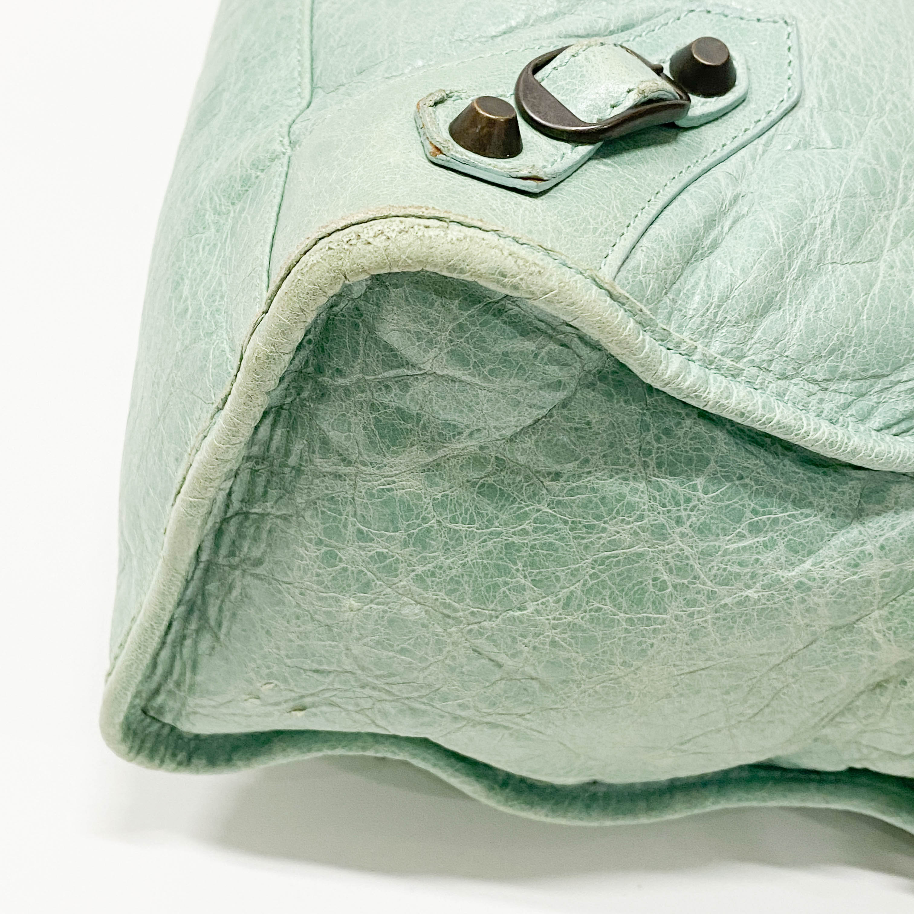 The City Green Lambskin Two Way Bag