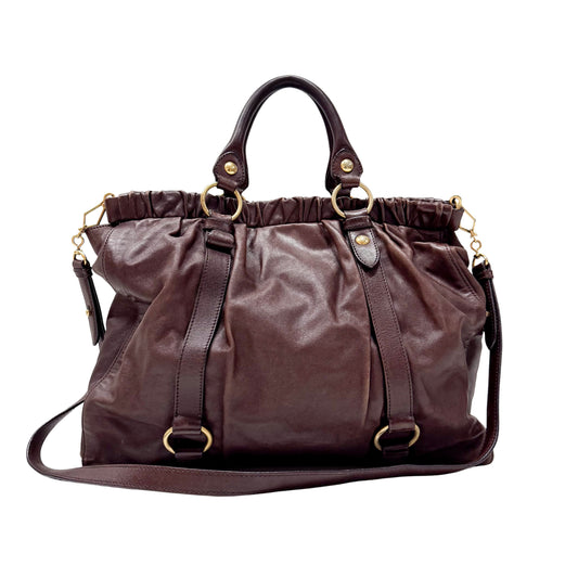 Vitello Brown LM Leather Handbag Shoulder Bag