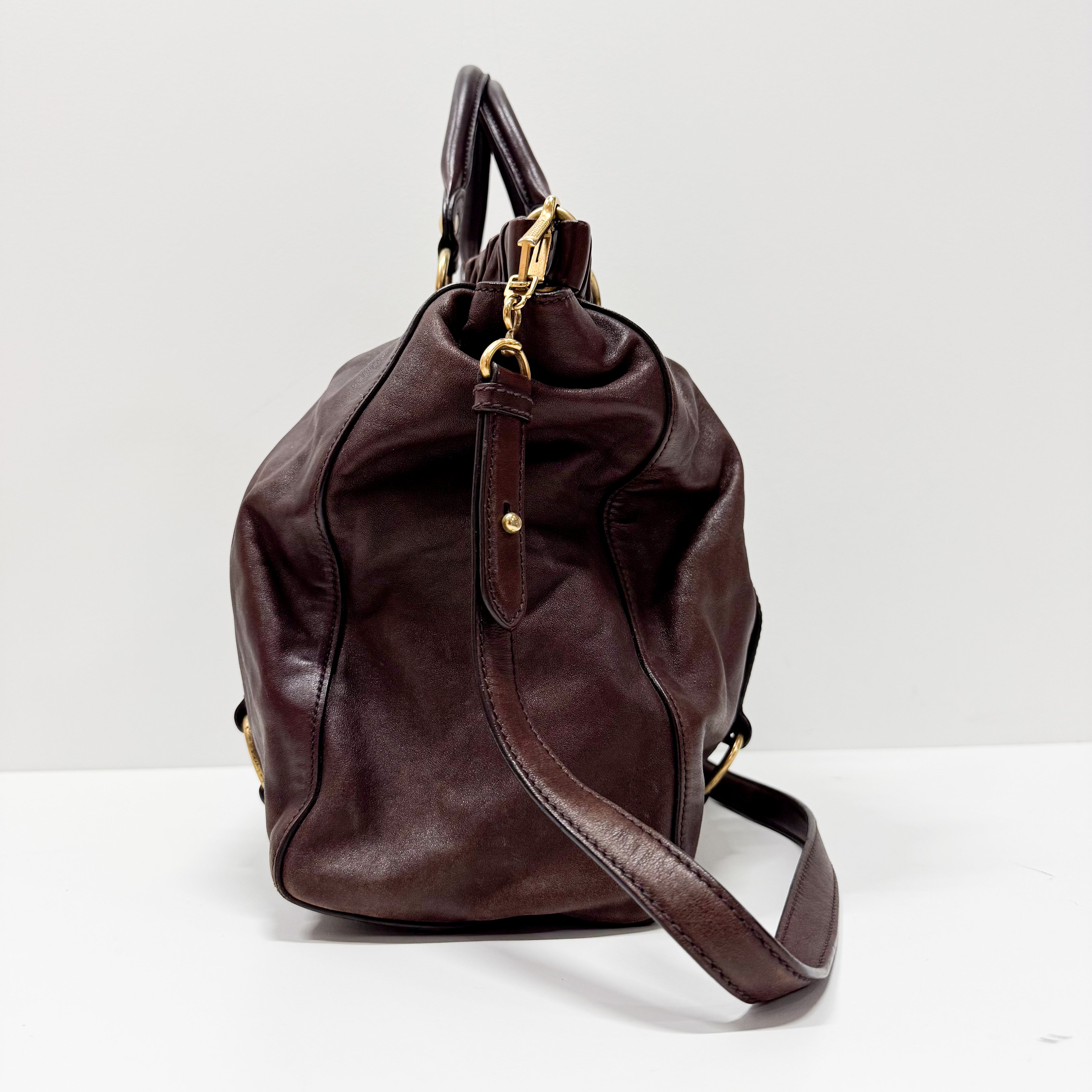 Vitello Brown LM Leather Handbag Shoulder Bag
