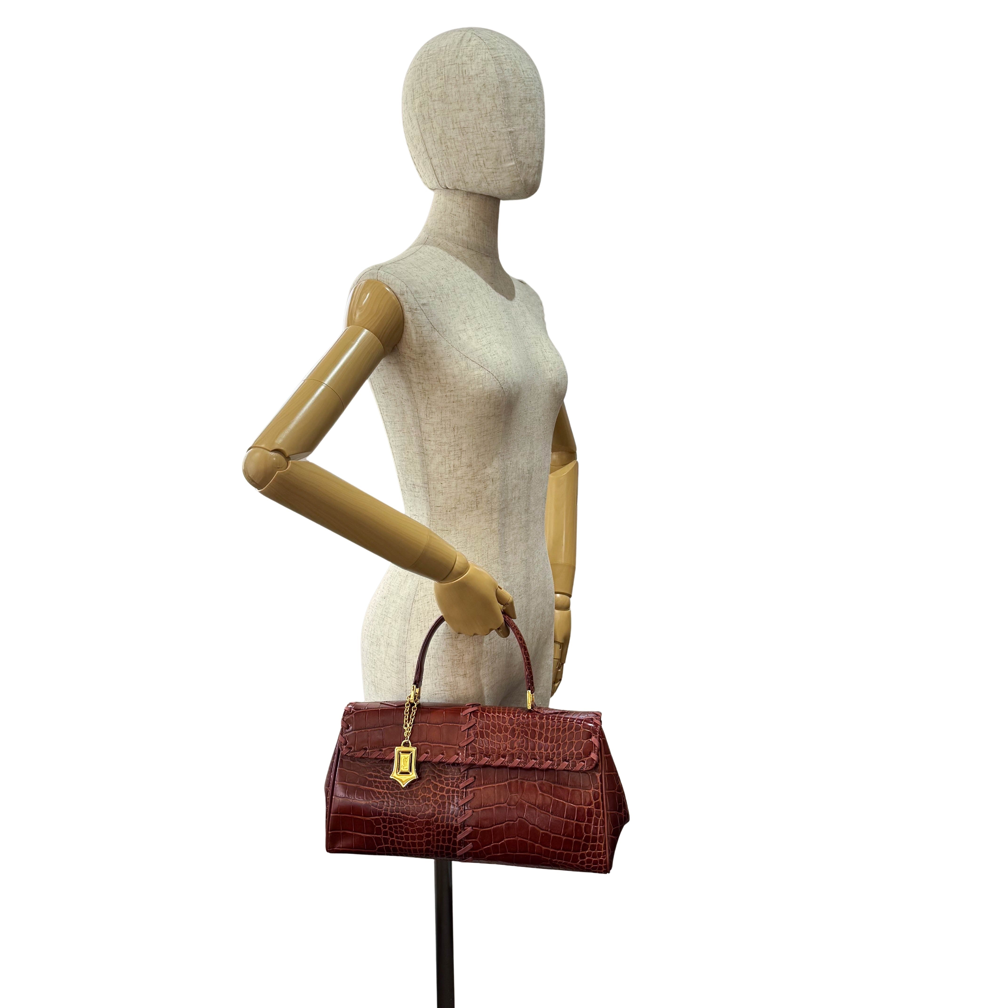 YSL Vintage Red Leather Handle Bag