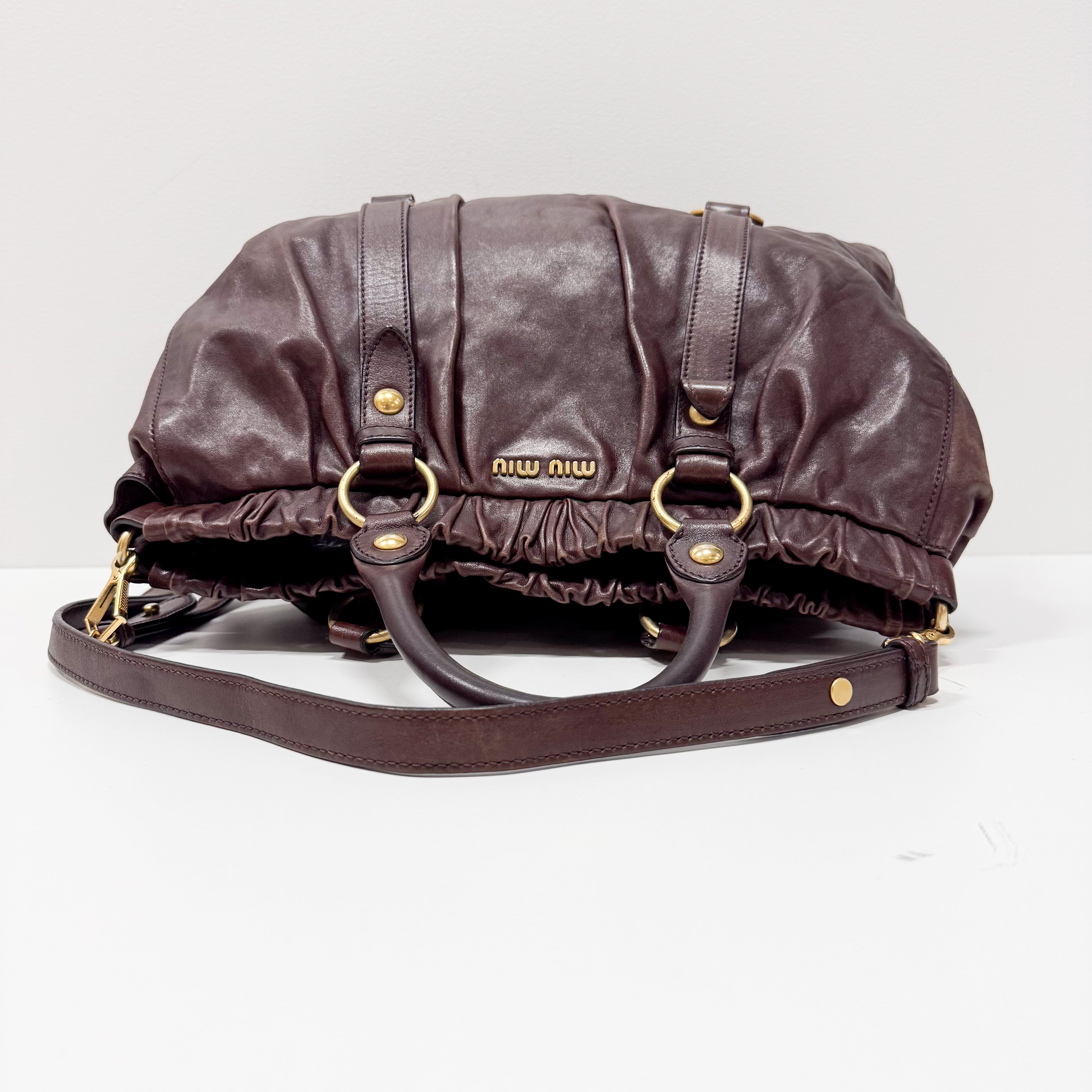 Vitello Brown LM Leather Handbag Shoulder Bag