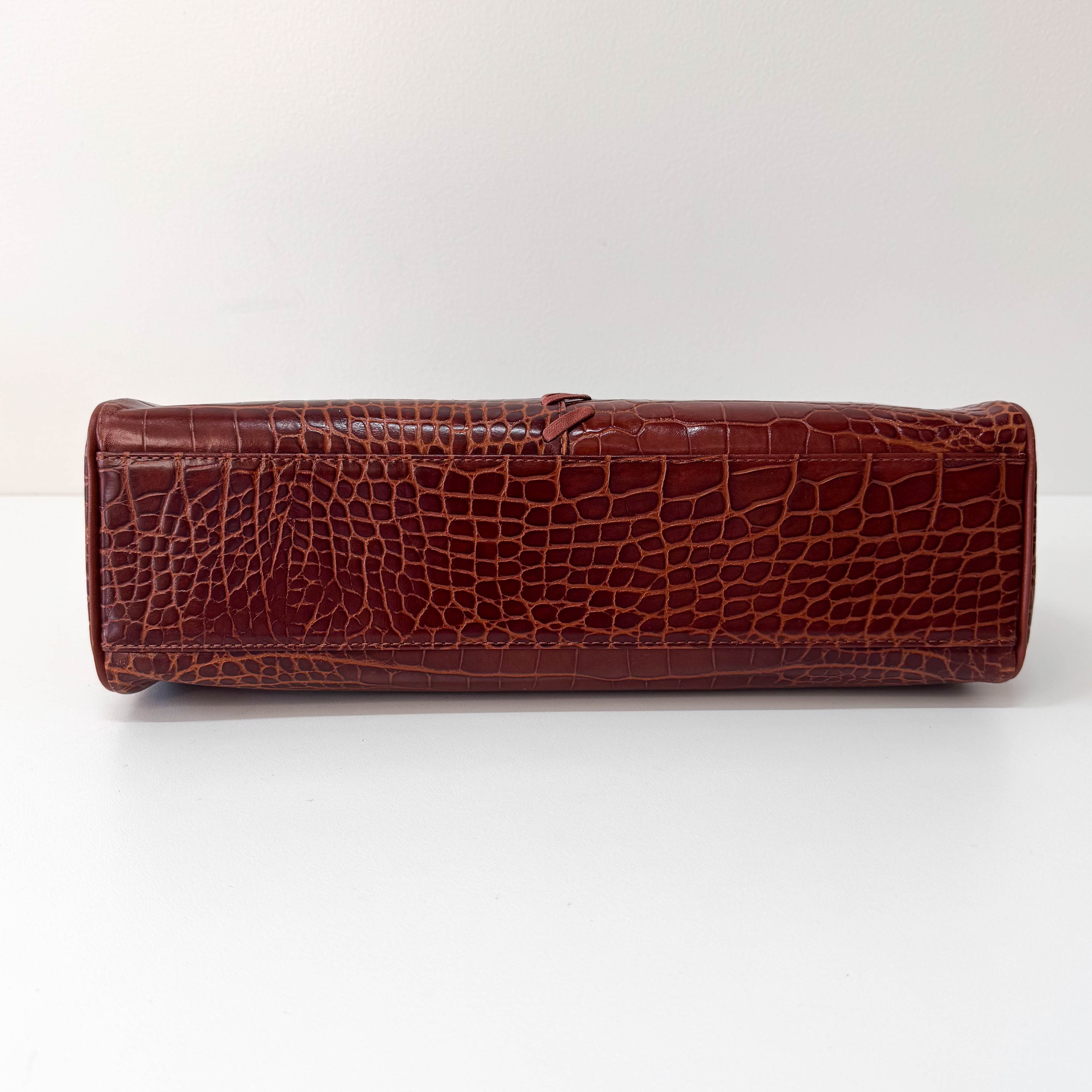 YSL Vintage Red Leather Handle Bag