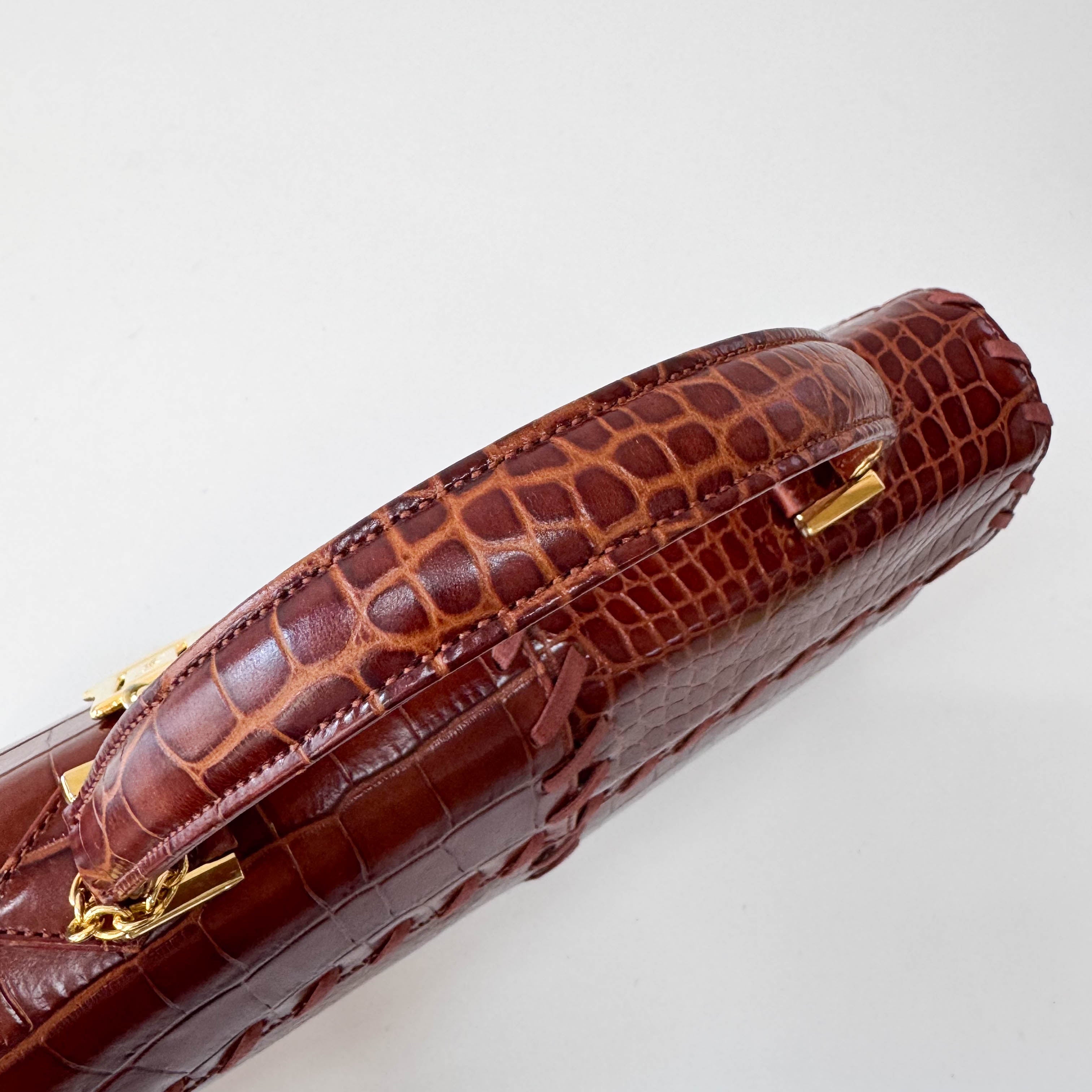 YSL Vintage Red Leather Handle Bag